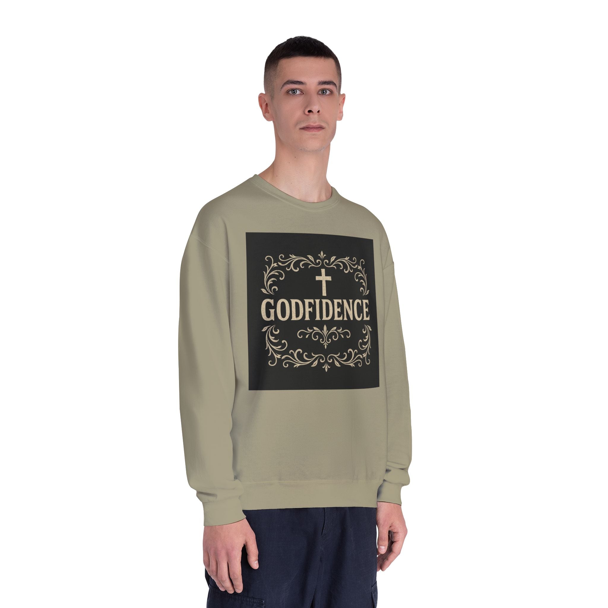 Godfidence Crewneck Sweatshirt — Christian Inspirational Faith Graphic