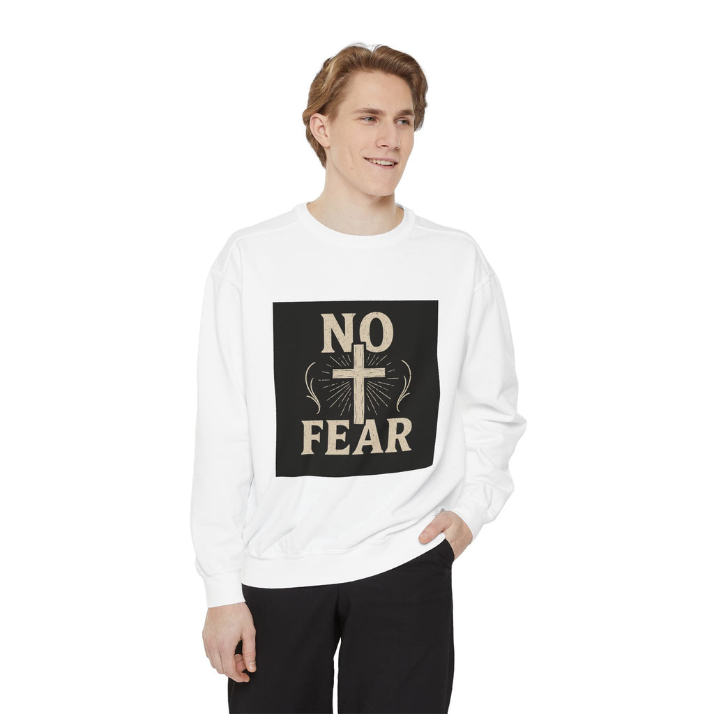 No Fear Cross Sweatshirt - Inspirational Christian Pullover