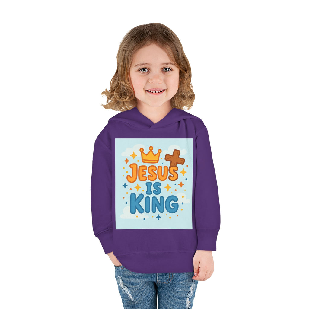 Toddler Hoodie — "Jesus Is King" Christian Kids Pullover