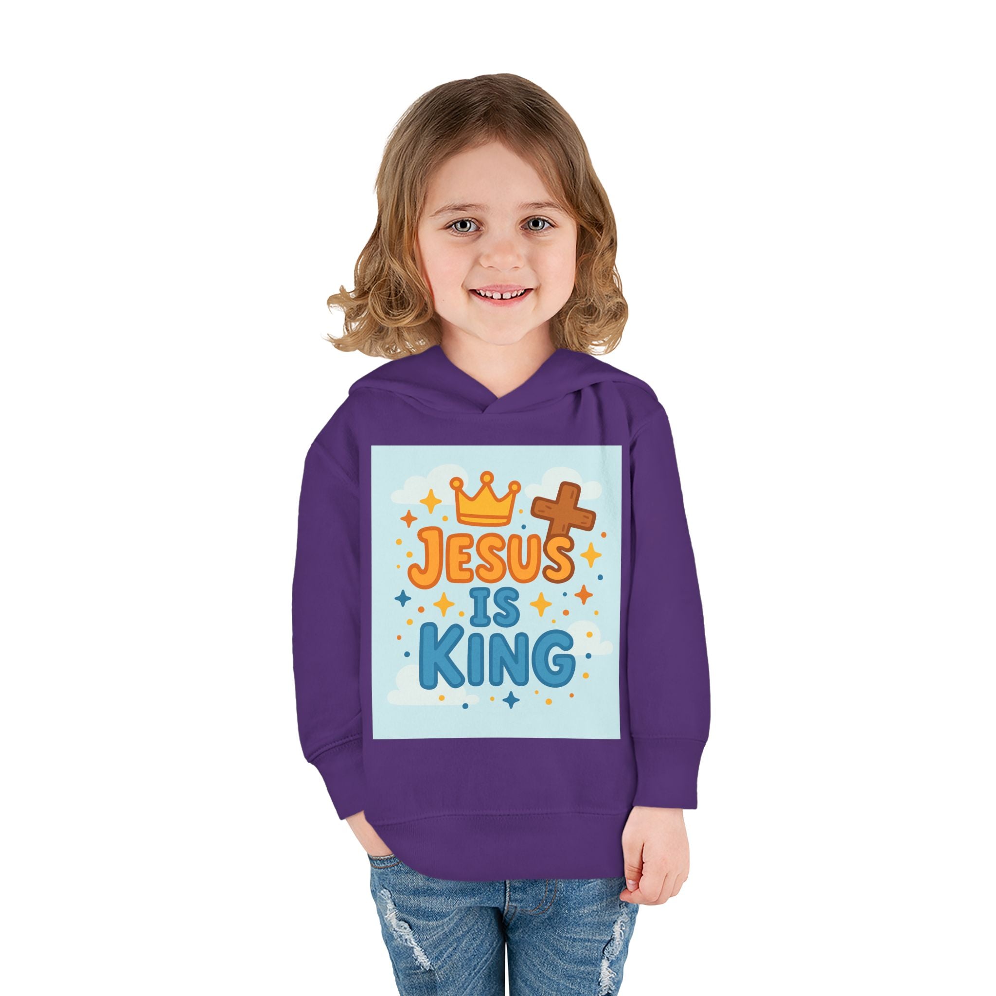 Toddler Hoodie — "Jesus Is King" Christian Kids Pullover