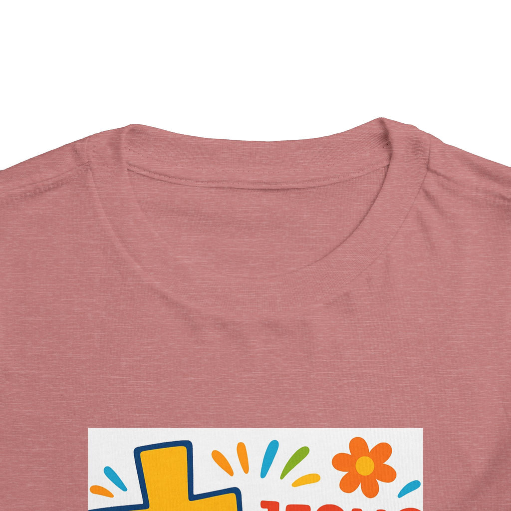 Jesus Loves Me Toddler Tee — Colorful Cross Christian Kids Shirt
