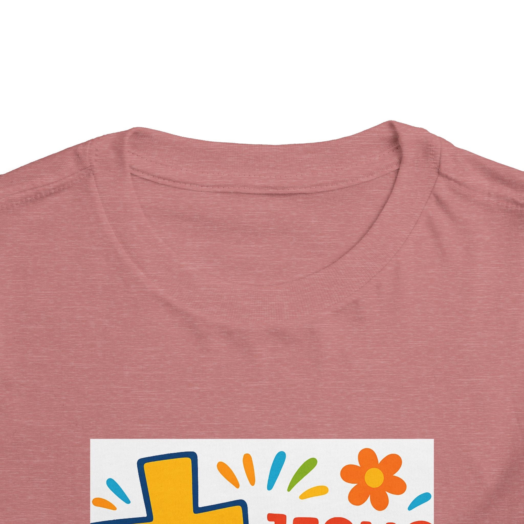 Jesus Loves Me Toddler Tee — Colorful Cross Christian Kids Shirt