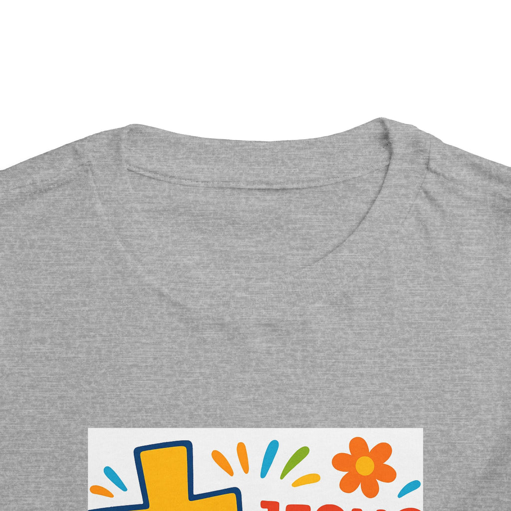 Jesus Loves Me Toddler Tee — Colorful Cross Christian Kids Shirt