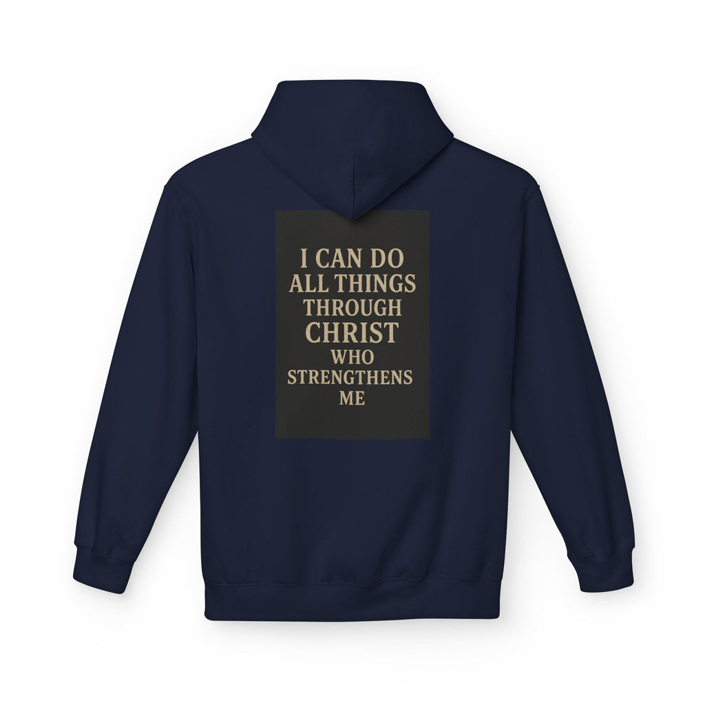 Chosen Cross Hoodie — “I Can Do All Things Through Christ” Christian Faith Sweatshirt