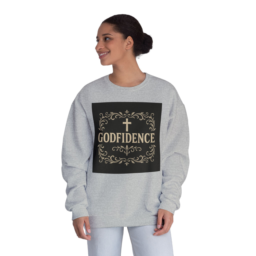 Godfidence Crewneck Sweatshirt — Christian Inspirational Faith Graphic