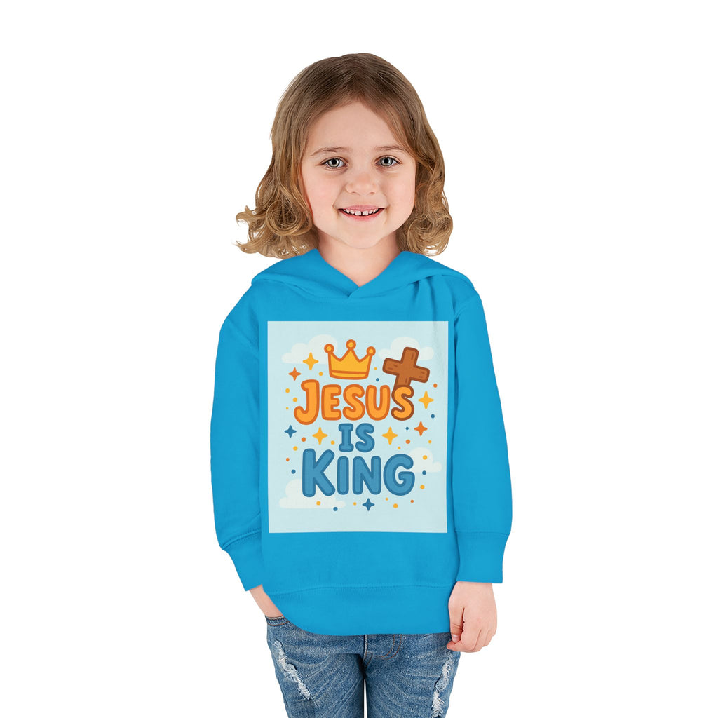 Toddler Hoodie — "Jesus Is King" Christian Kids Pullover