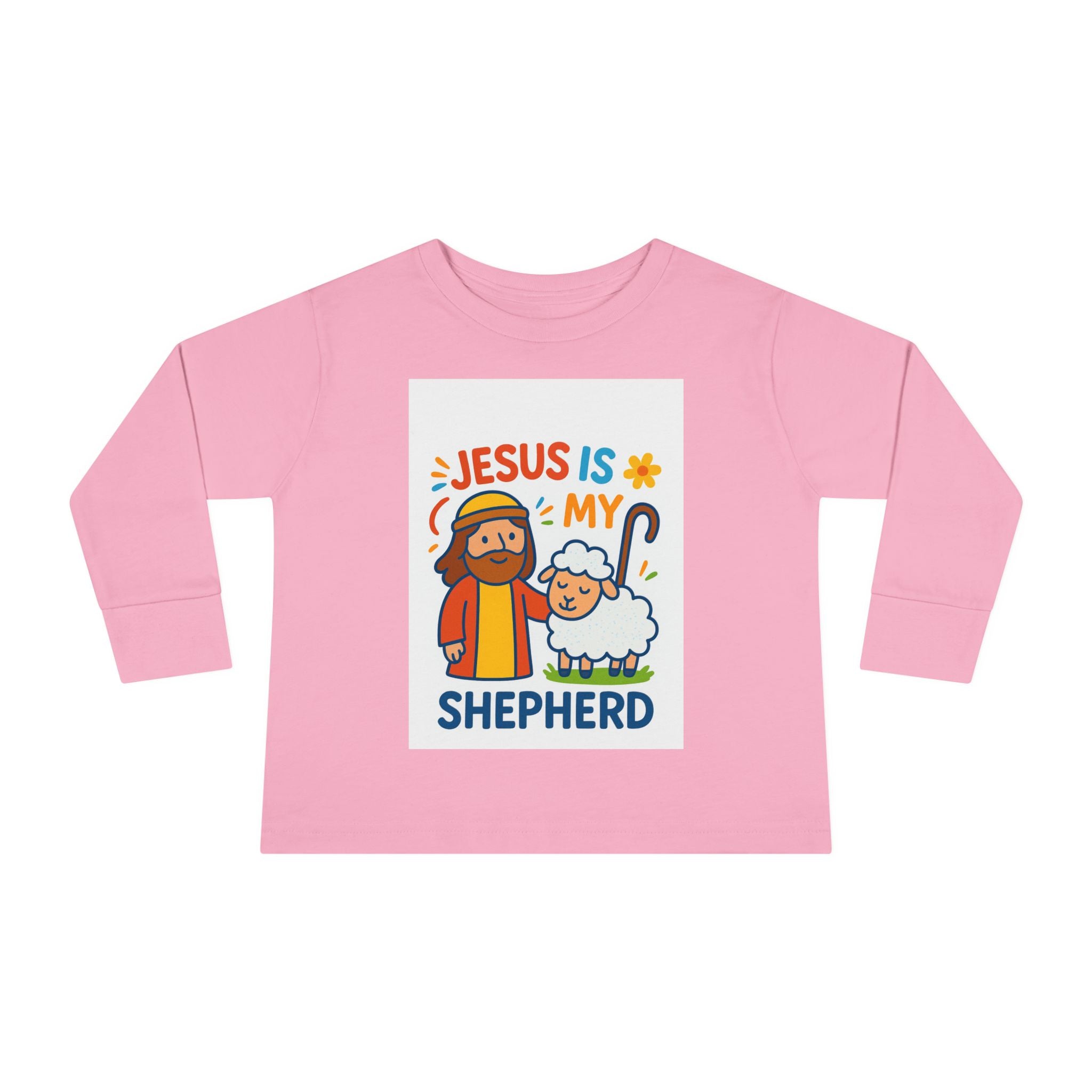 Toddler Tee — "Jesus Is My Shepherd" Cute Christian Long-Sleeve Shirt