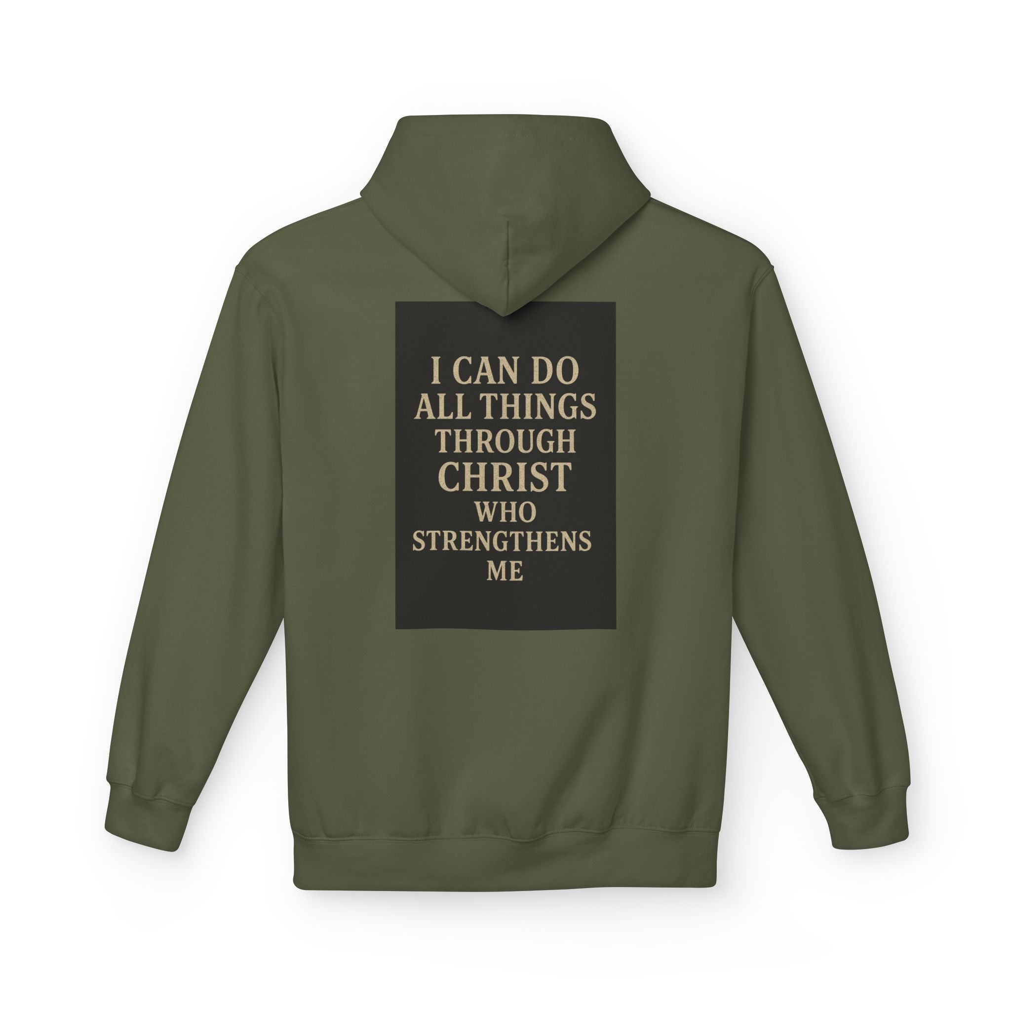 Chosen Cross Hoodie — “I Can Do All Things Through Christ” Christian Faith Sweatshirt