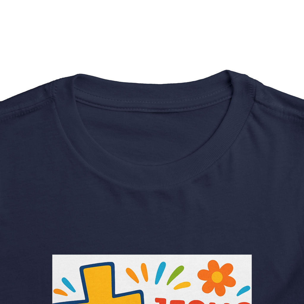 Jesus Loves Me Toddler Tee — Colorful Cross Christian Kids Shirt