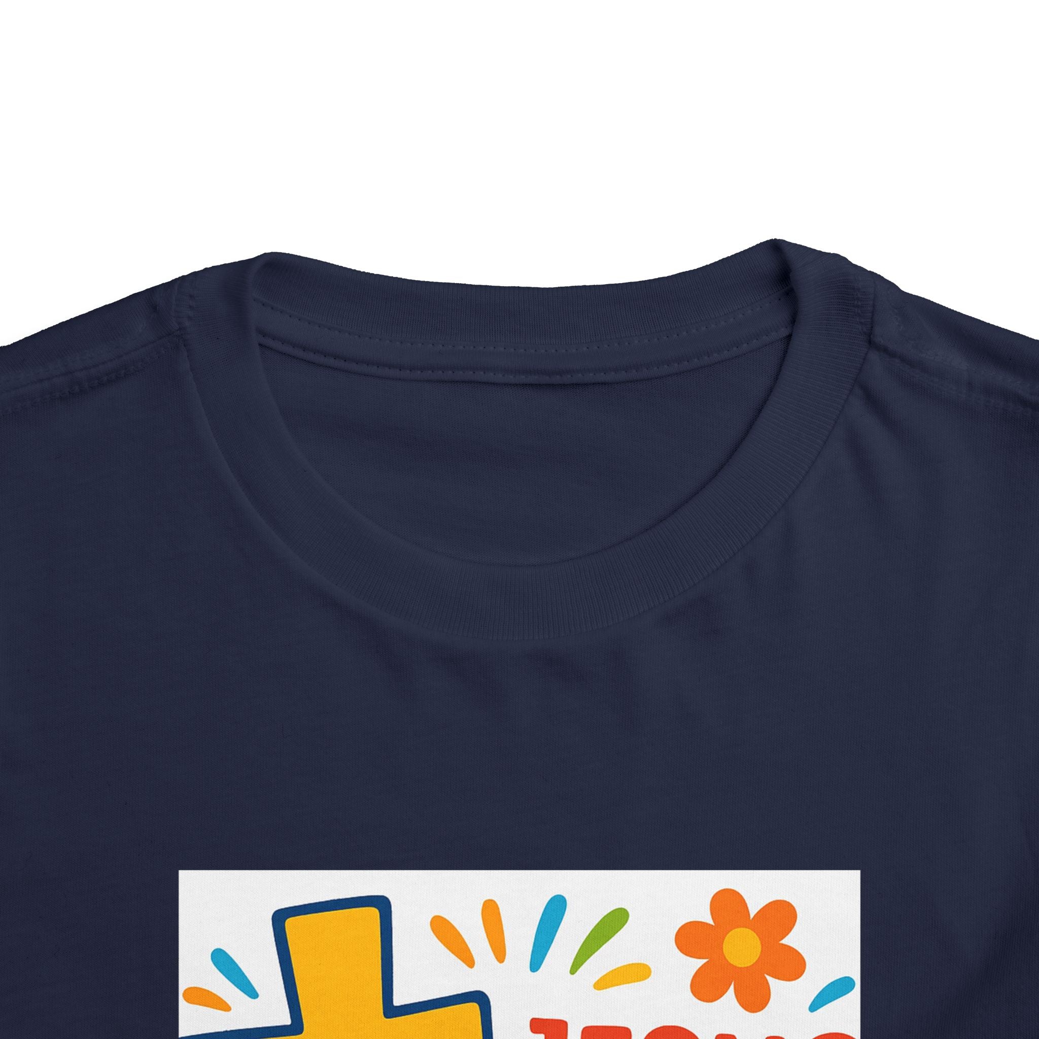 Jesus Loves Me Toddler Tee — Colorful Cross Christian Kids Shirt