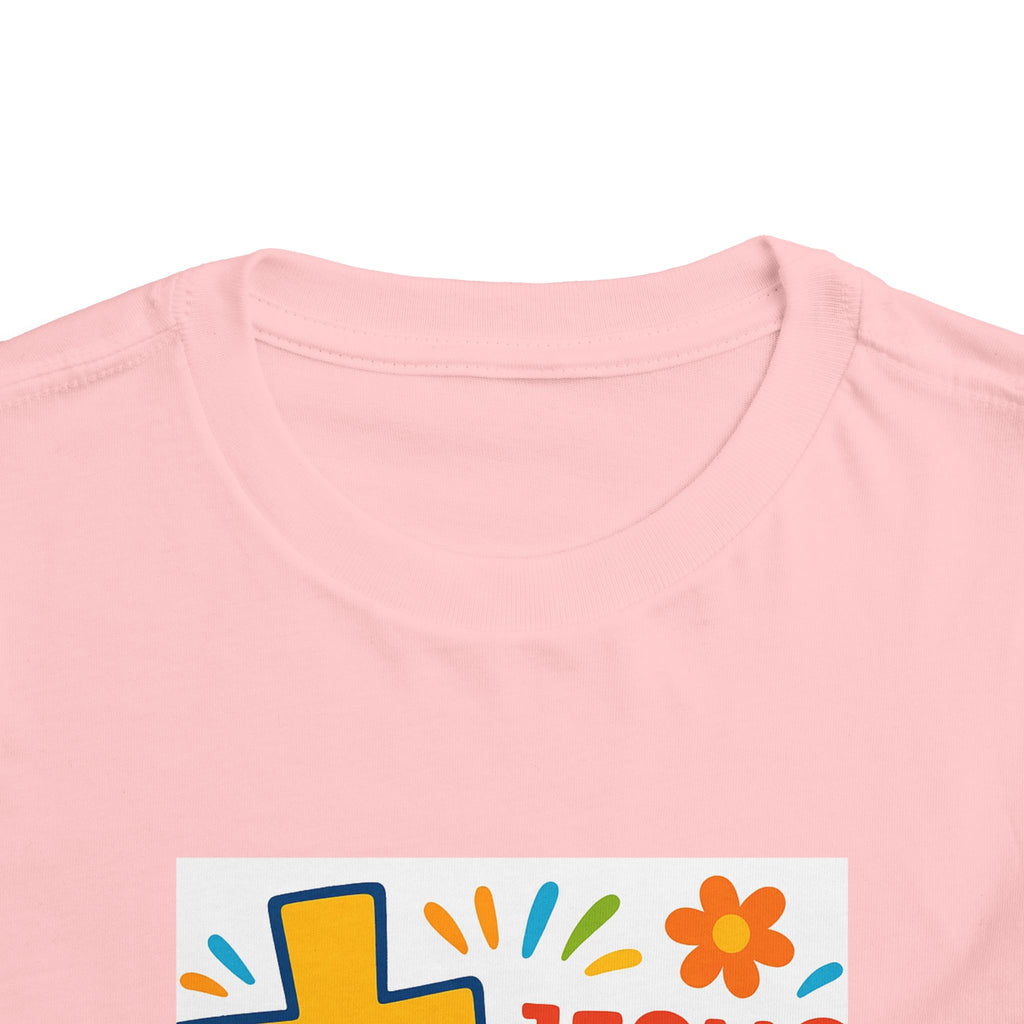 Jesus Loves Me Toddler Tee — Colorful Cross Christian Kids Shirt