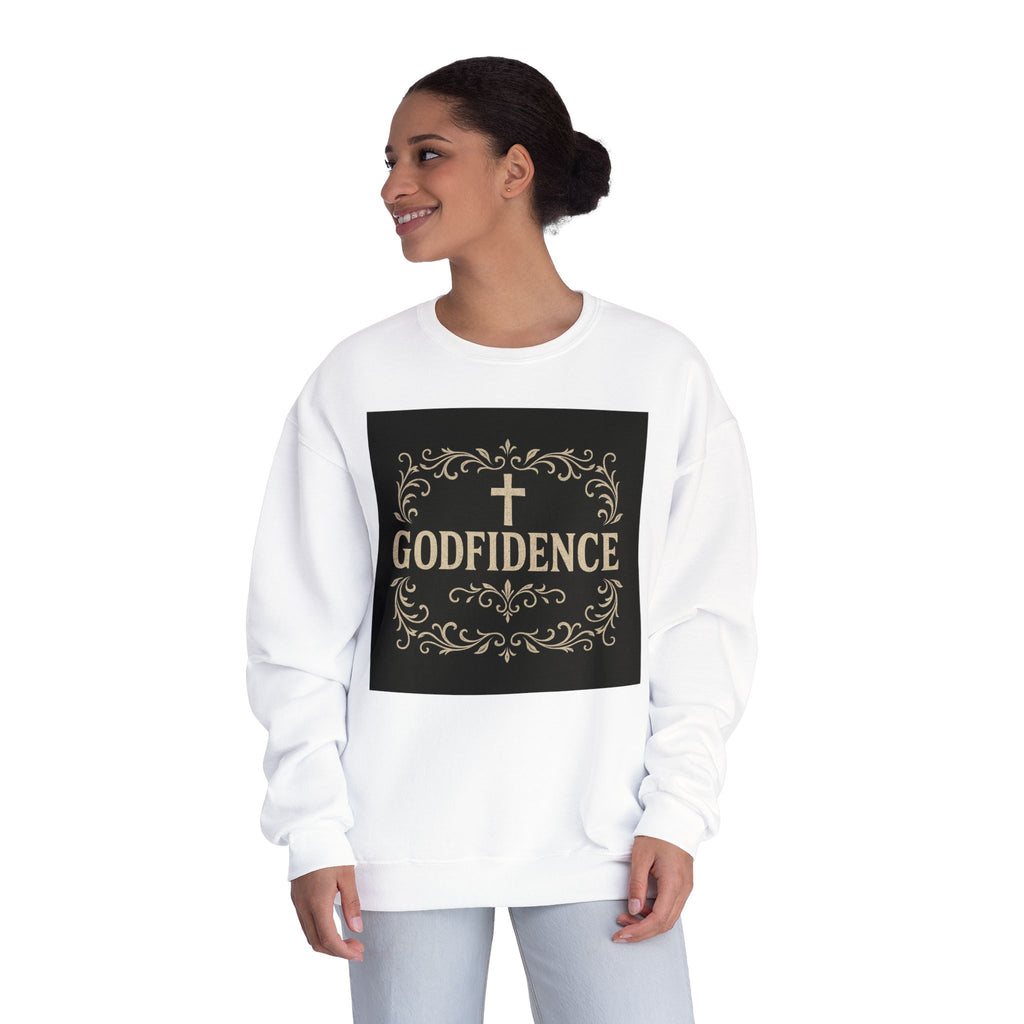Godfidence Crewneck Sweatshirt — Christian Inspirational Faith Graphic