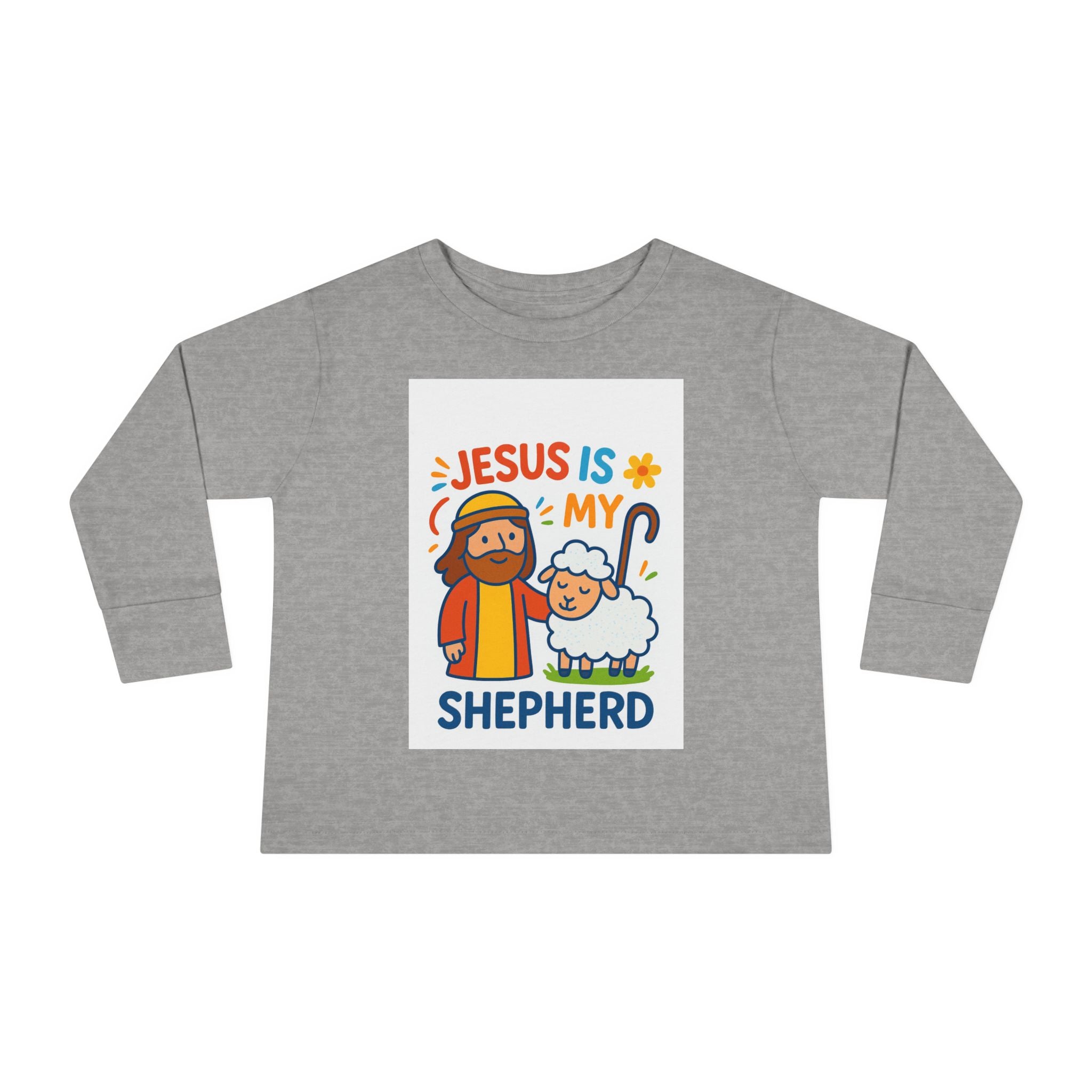 Toddler Tee — "Jesus Is My Shepherd" Cute Christian Long-Sleeve Shirt