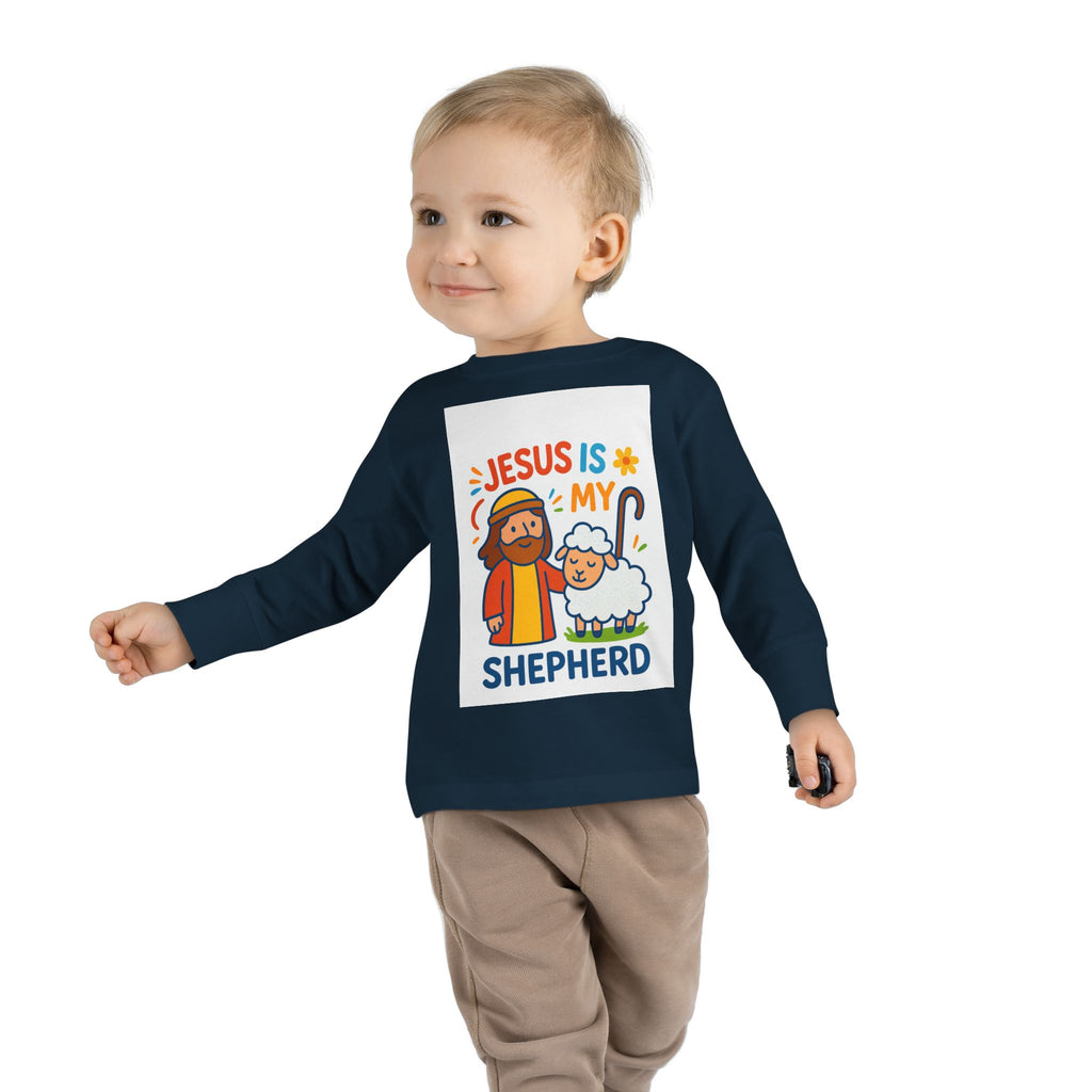 Toddler Tee — "Jesus Is My Shepherd" Cute Christian Long-Sleeve Shirt
