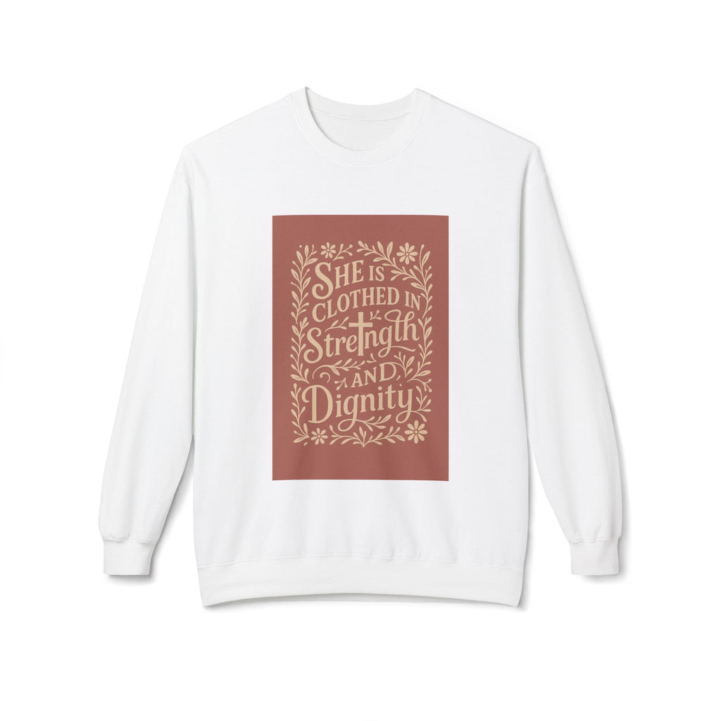 She Is Clothed in Strength and Dignity Crewneck Sweatshirt