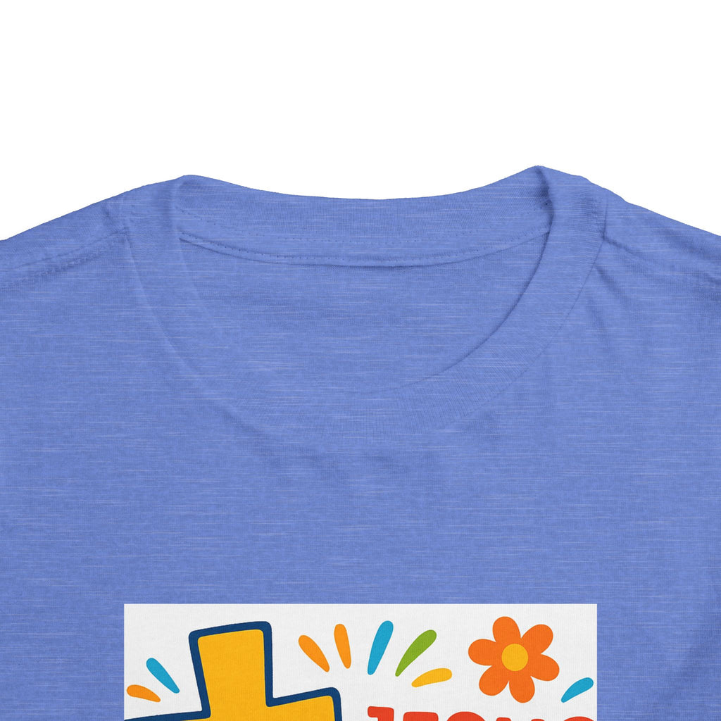 Jesus Loves Me Toddler Tee — Colorful Cross Christian Kids Shirt