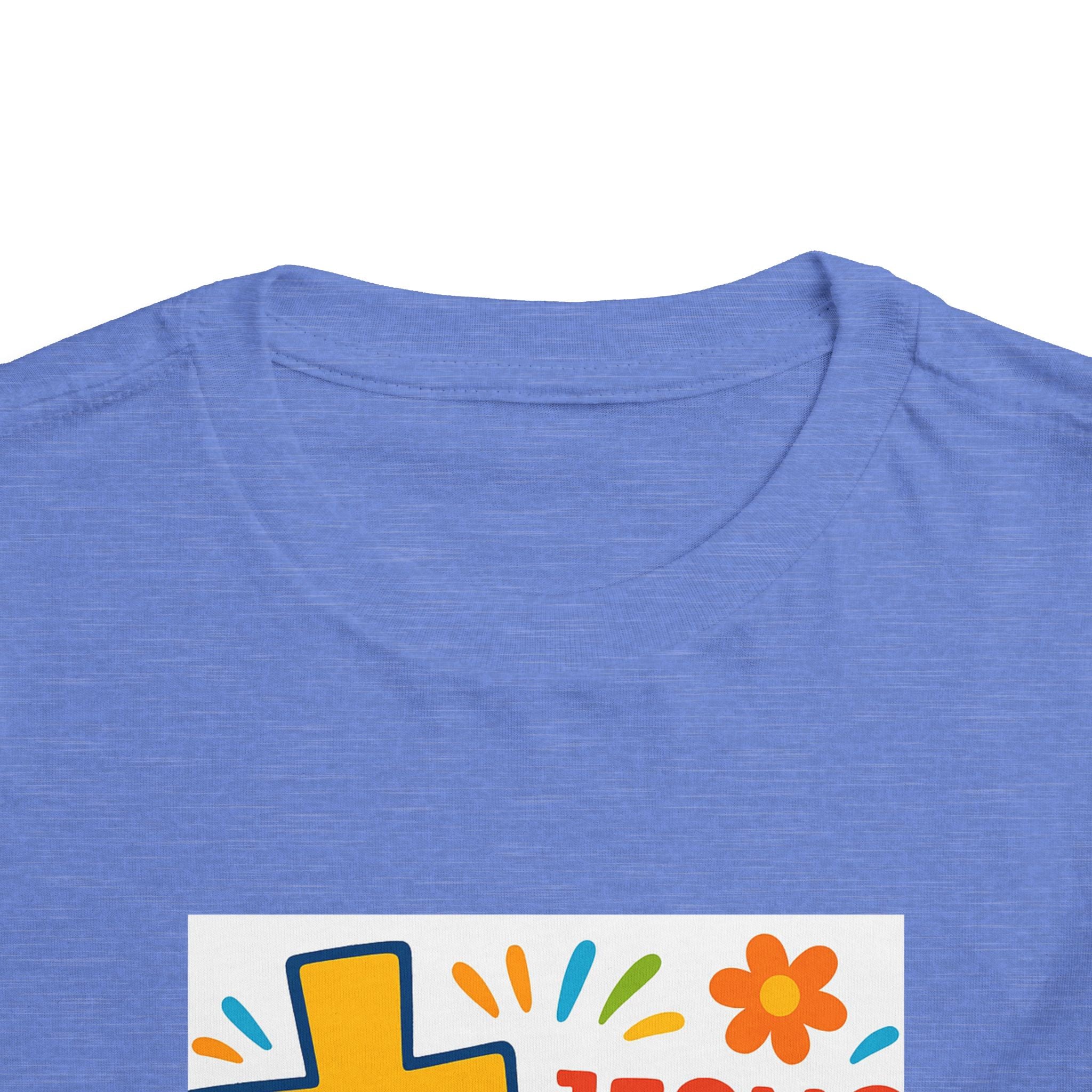 Jesus Loves Me Toddler Tee — Colorful Cross Christian Kids Shirt
