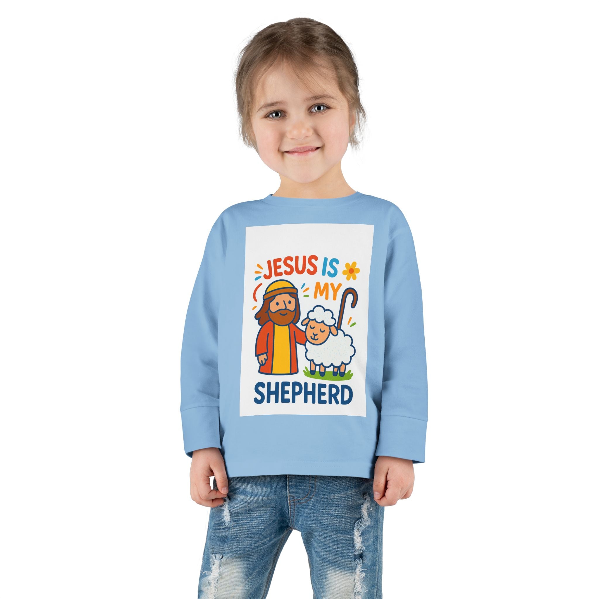 Toddler Tee — "Jesus Is My Shepherd" Cute Christian Long-Sleeve Shirt
