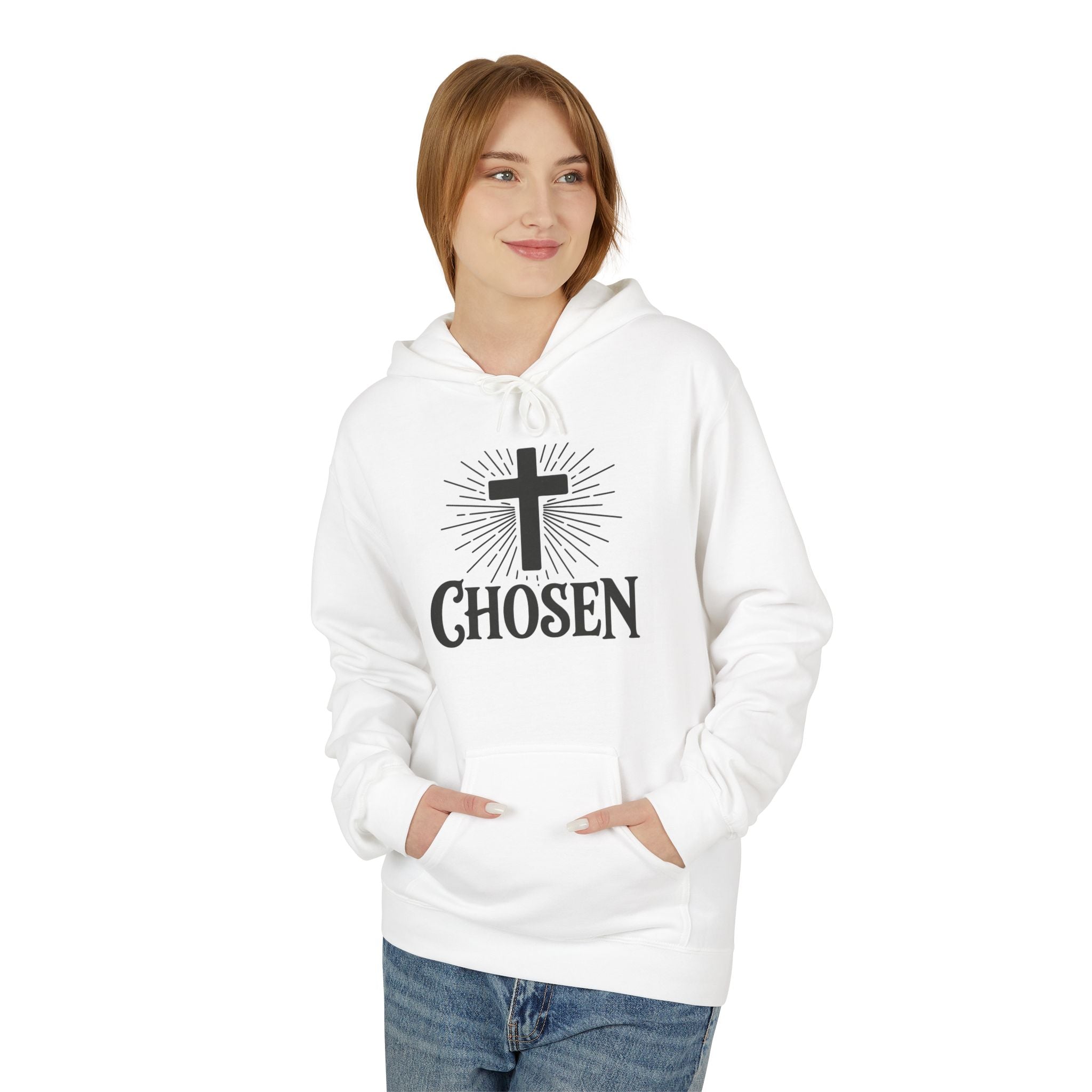 Chosen Cross Hoodie — “I Can Do All Things Through Christ” Christian Faith Sweatshirt