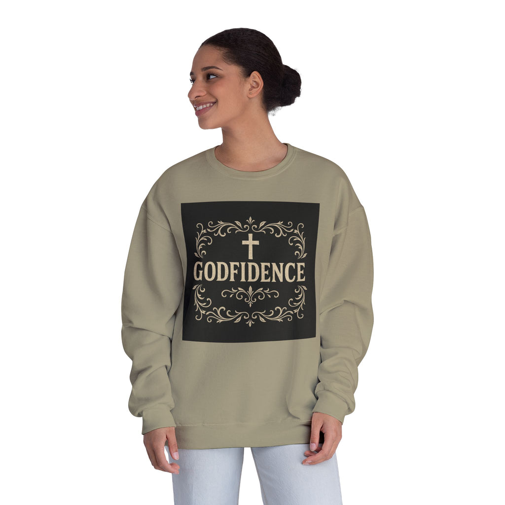 Godfidence Crewneck Sweatshirt — Christian Inspirational Faith Graphic