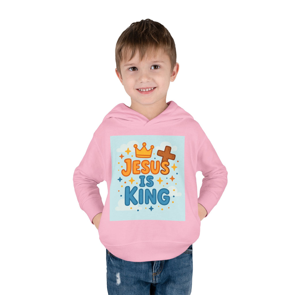 Toddler Hoodie — "Jesus Is King" Christian Kids Pullover