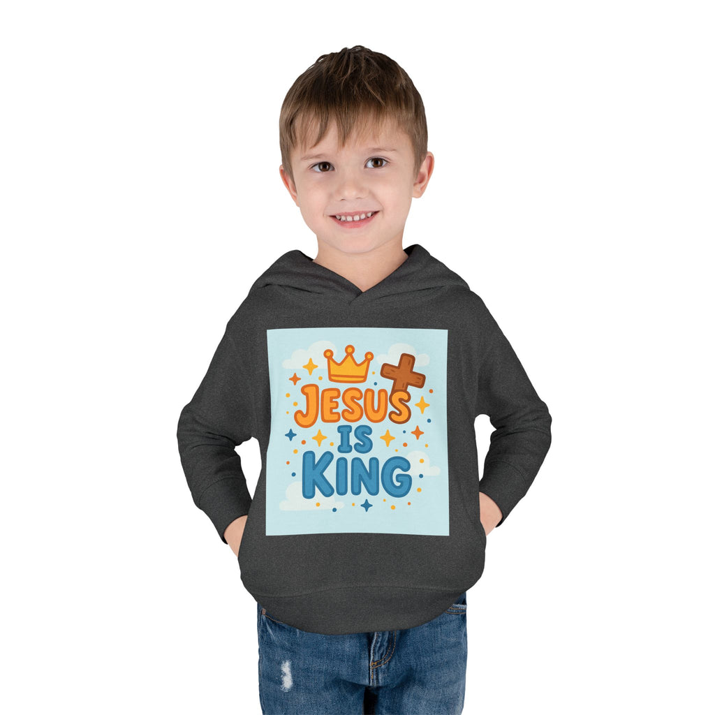 Toddler Hoodie — "Jesus Is King" Christian Kids Pullover