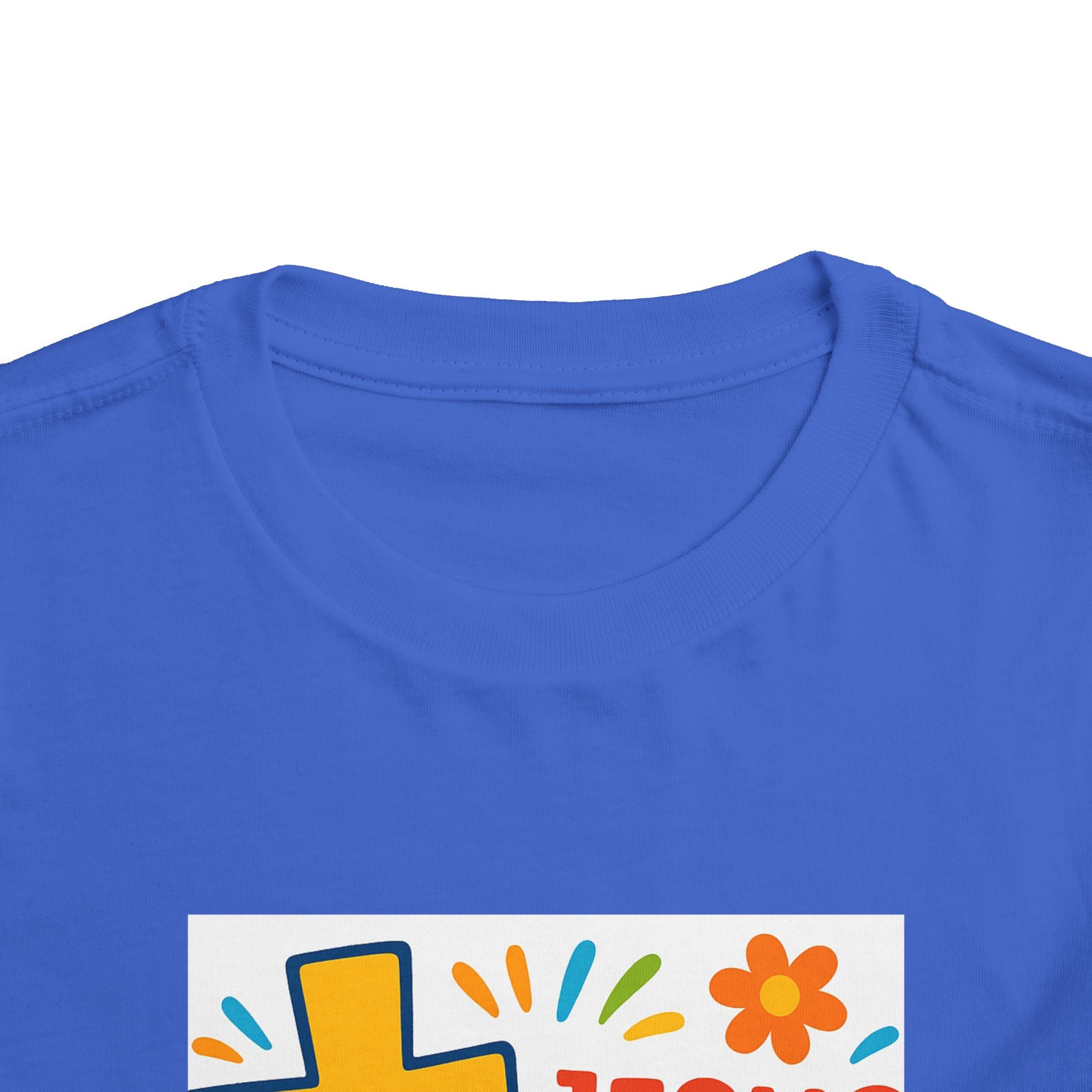 Jesus Loves Me Toddler Tee — Colorful Cross Christian Kids Shirt