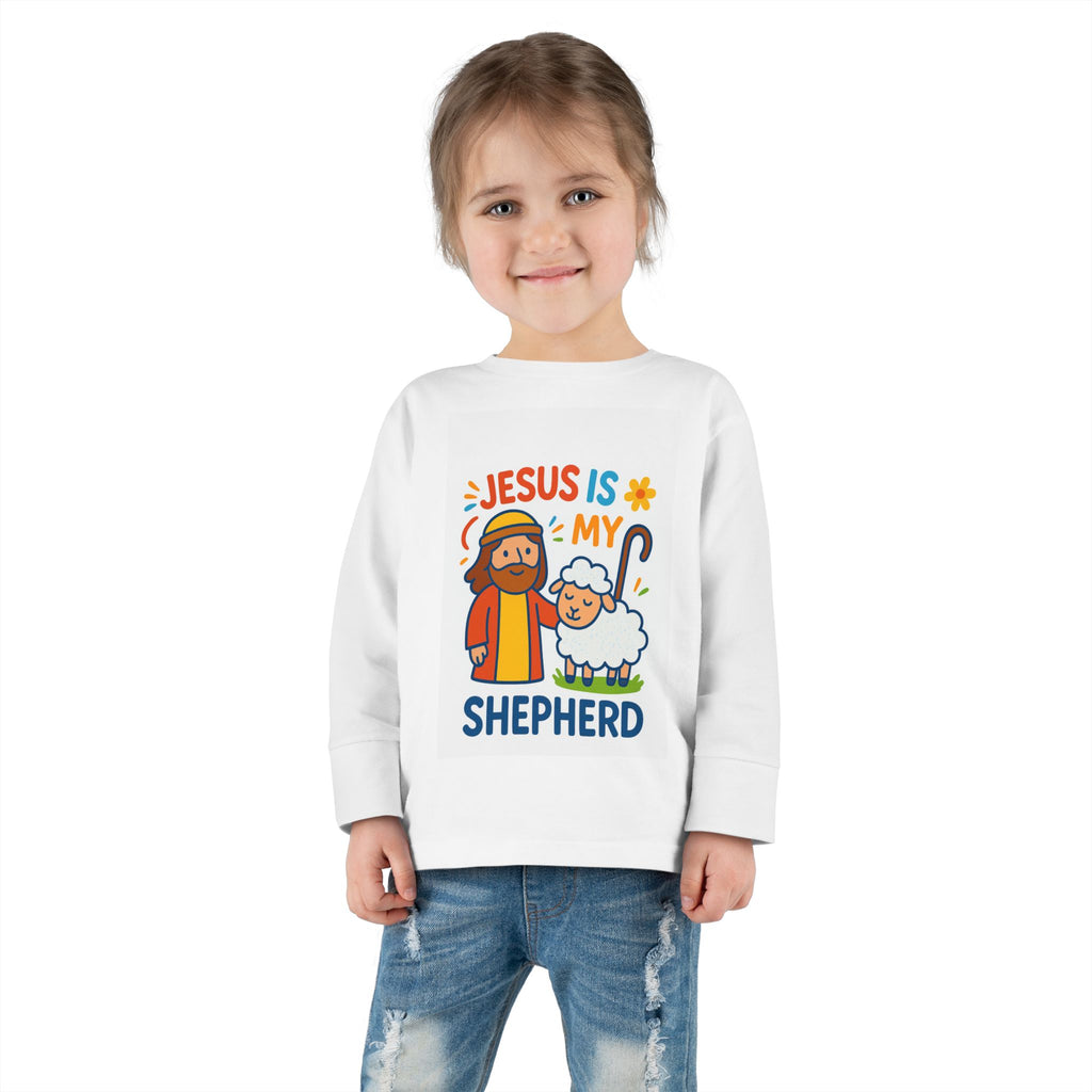 Toddler Tee — "Jesus Is My Shepherd" Cute Christian Long-Sleeve Shirt