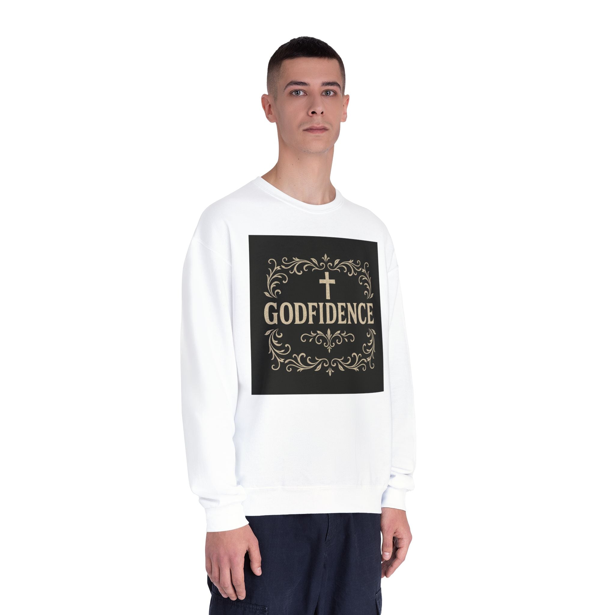 Godfidence Crewneck Sweatshirt — Christian Inspirational Faith Graphic