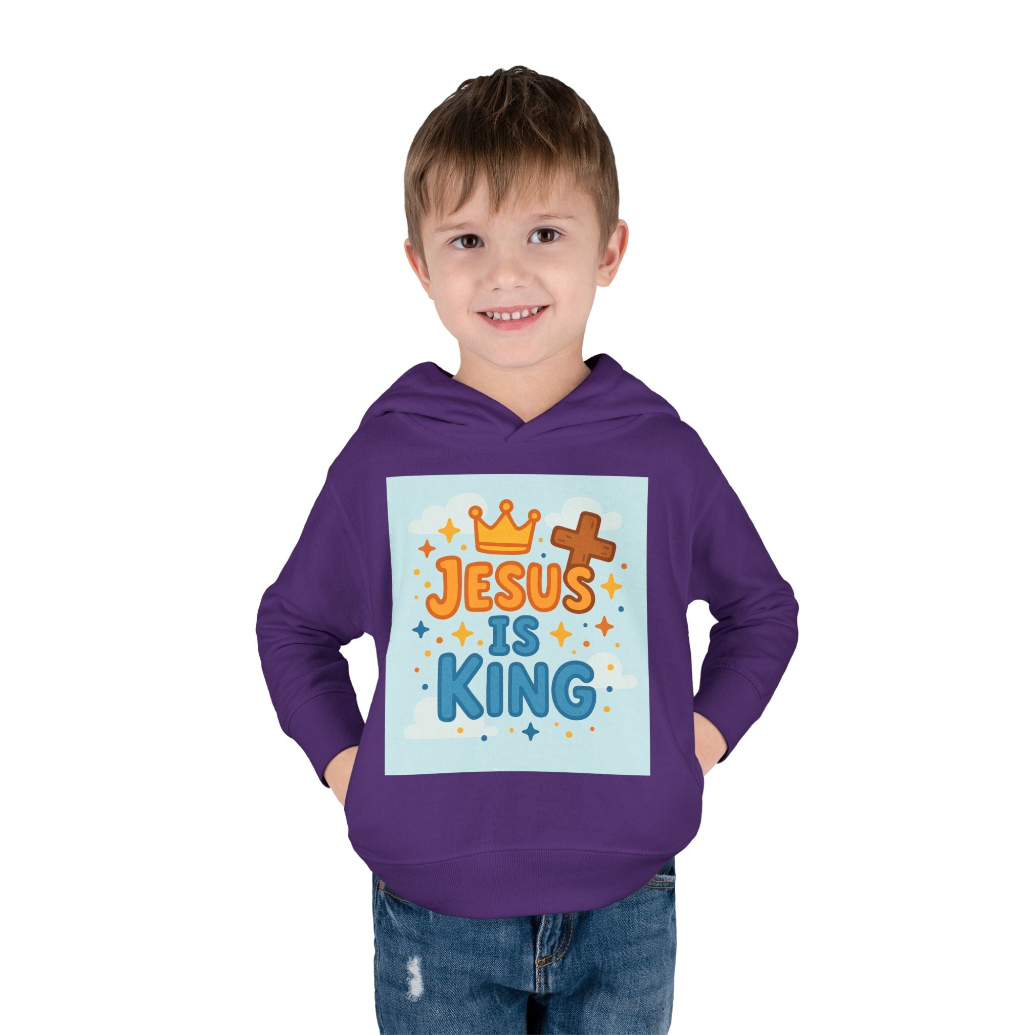 Toddler Hoodie — "Jesus Is King" Christian Kids Pullover