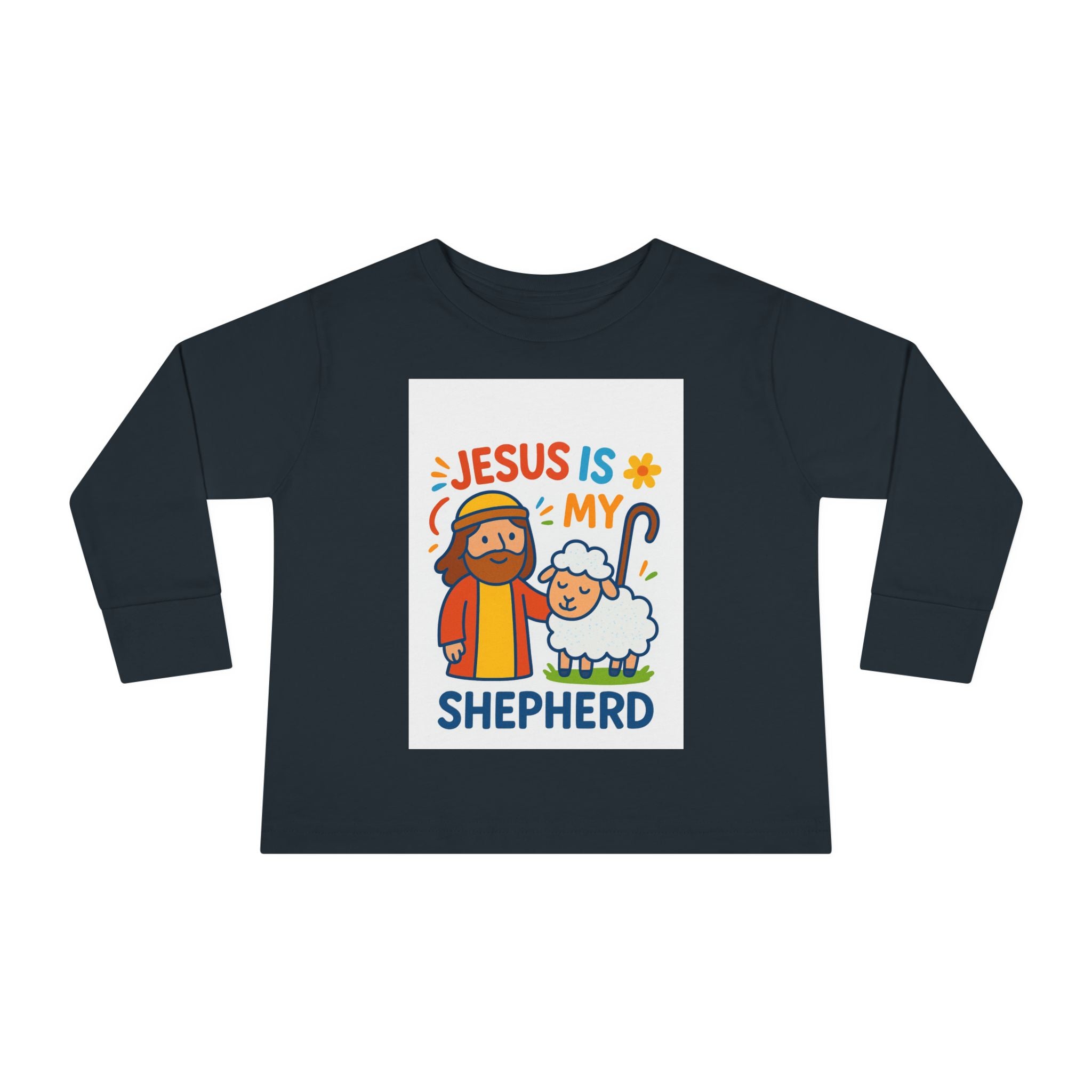 Toddler Tee — "Jesus Is My Shepherd" Cute Christian Long-Sleeve Shirt