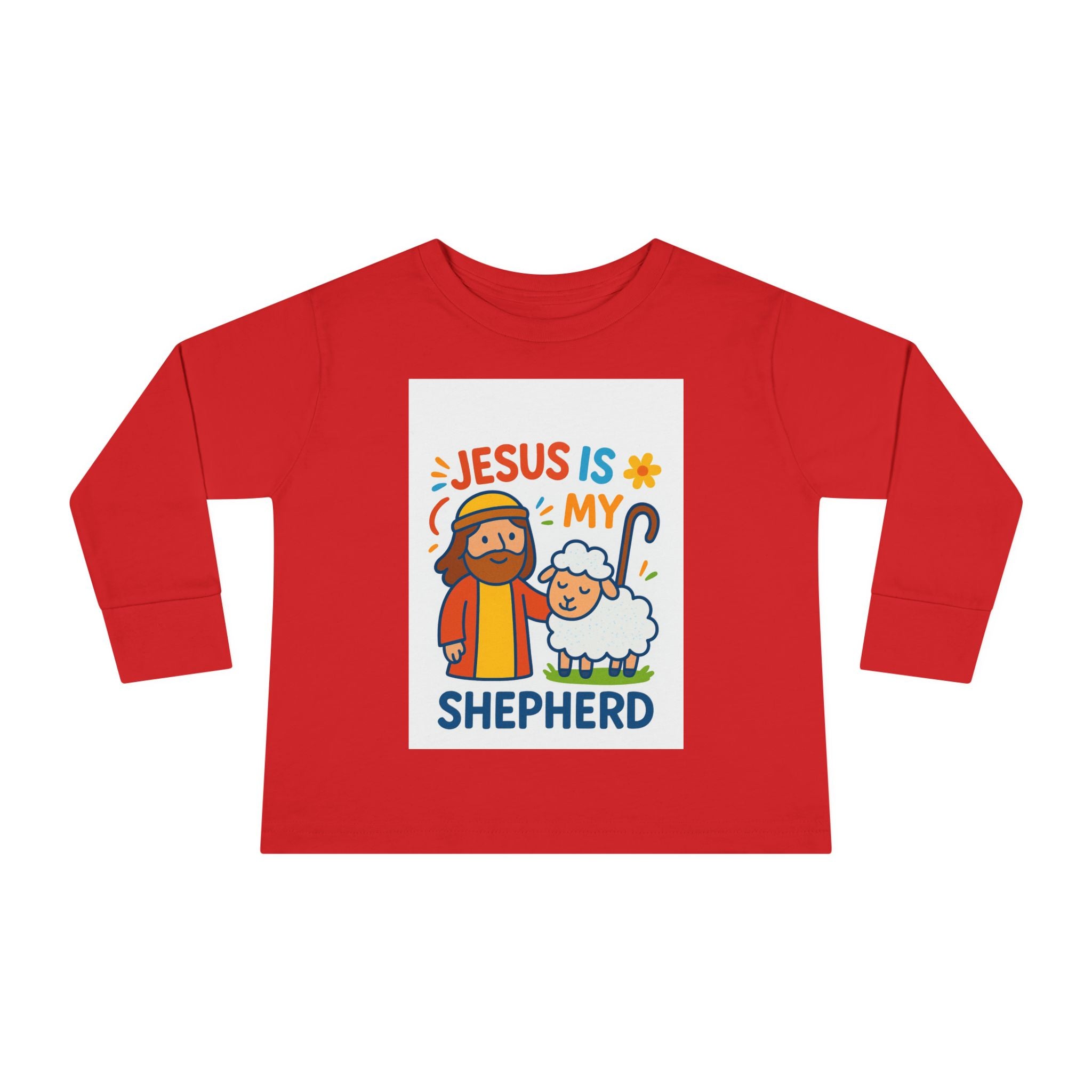 Toddler Tee — "Jesus Is My Shepherd" Cute Christian Long-Sleeve Shirt