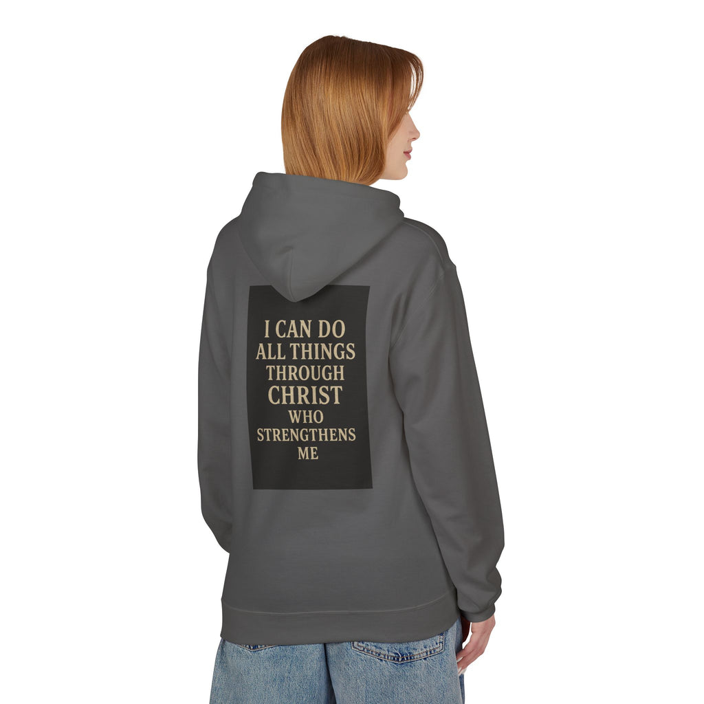 Chosen Cross Hoodie — “I Can Do All Things Through Christ” Christian Faith Sweatshirt
