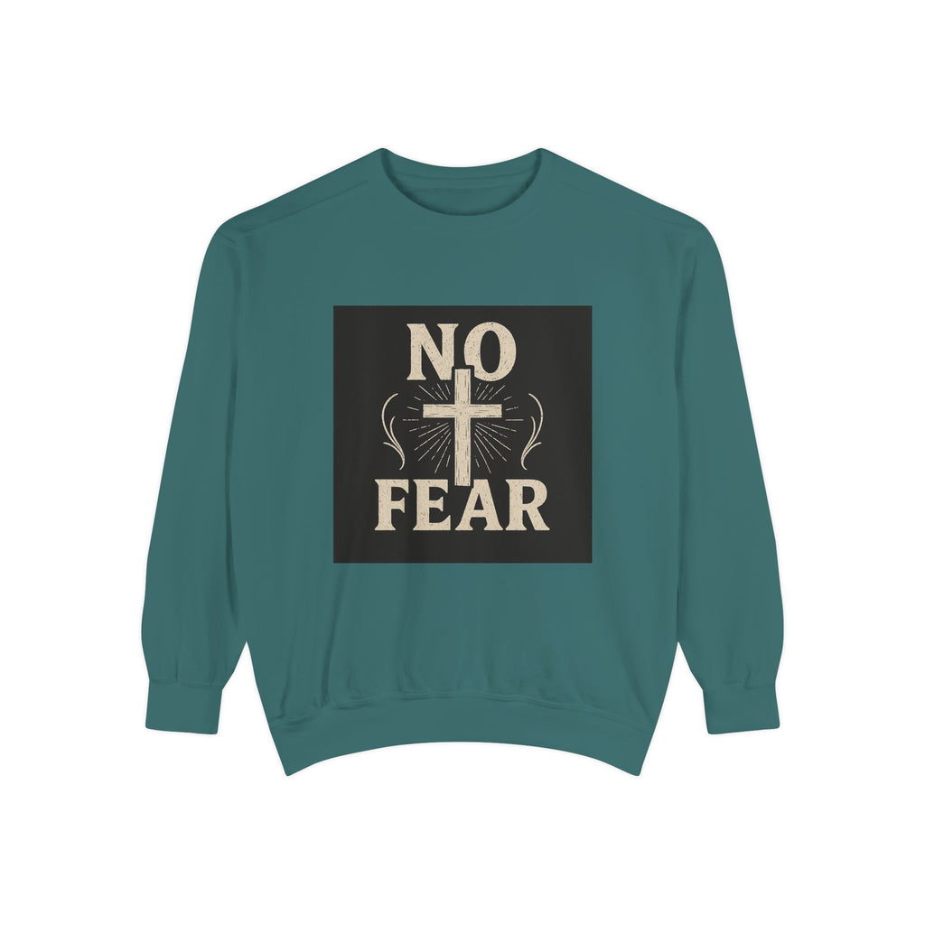 No Fear Cross Sweatshirt - Inspirational Christian Pullover