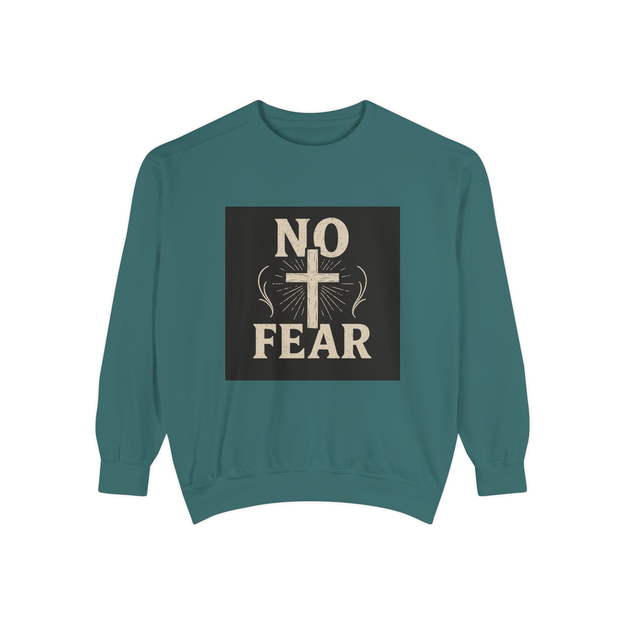 No Fear Cross Sweatshirt - Inspirational Christian Pullover