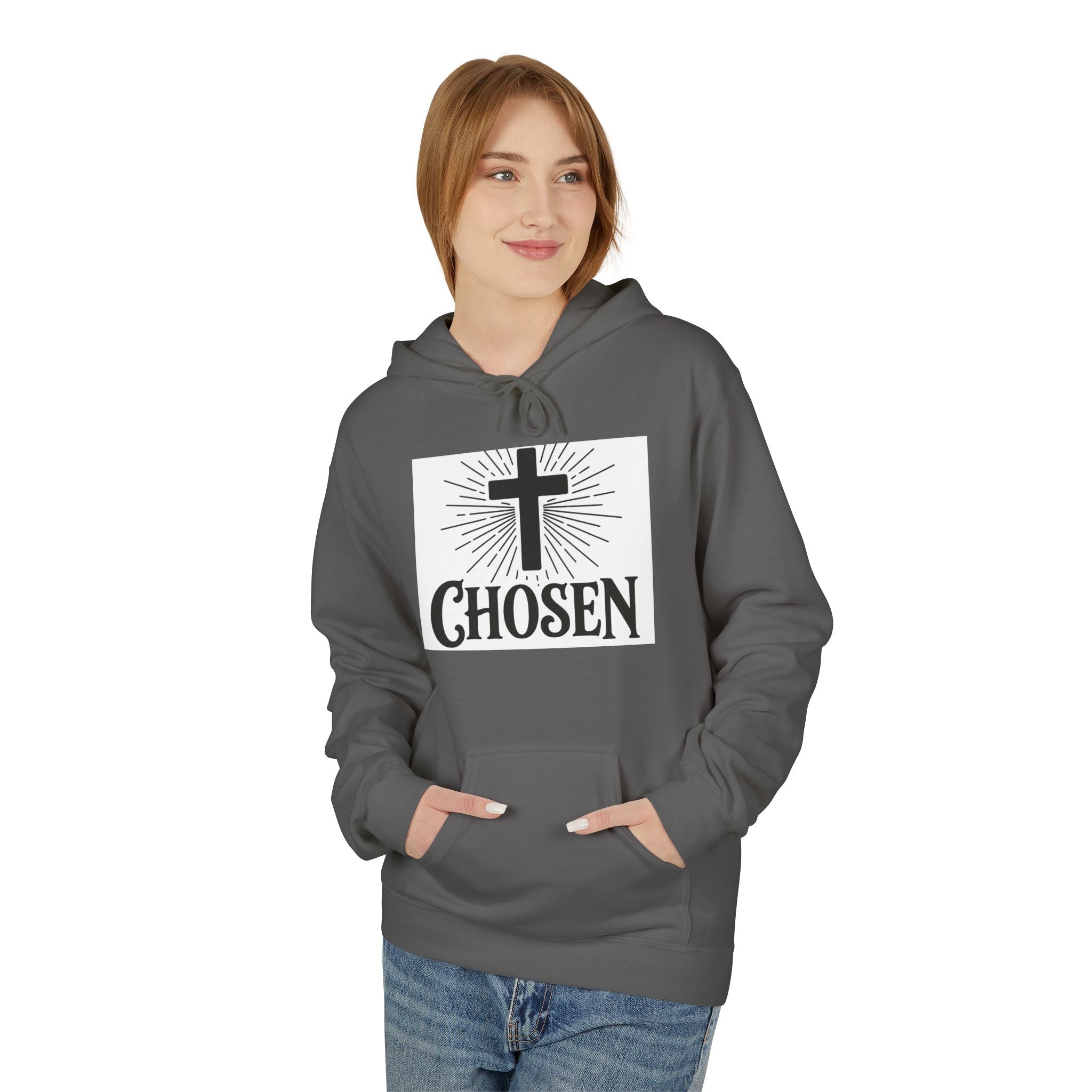 Chosen Cross Hoodie — “I Can Do All Things Through Christ” Christian Faith Sweatshirt