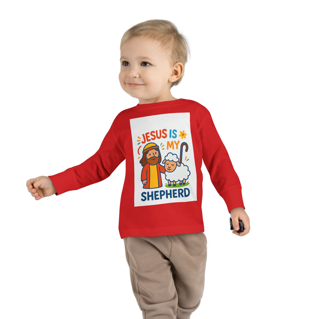 Toddler Tee — "Jesus Is My Shepherd" Cute Christian Long-Sleeve Shirt