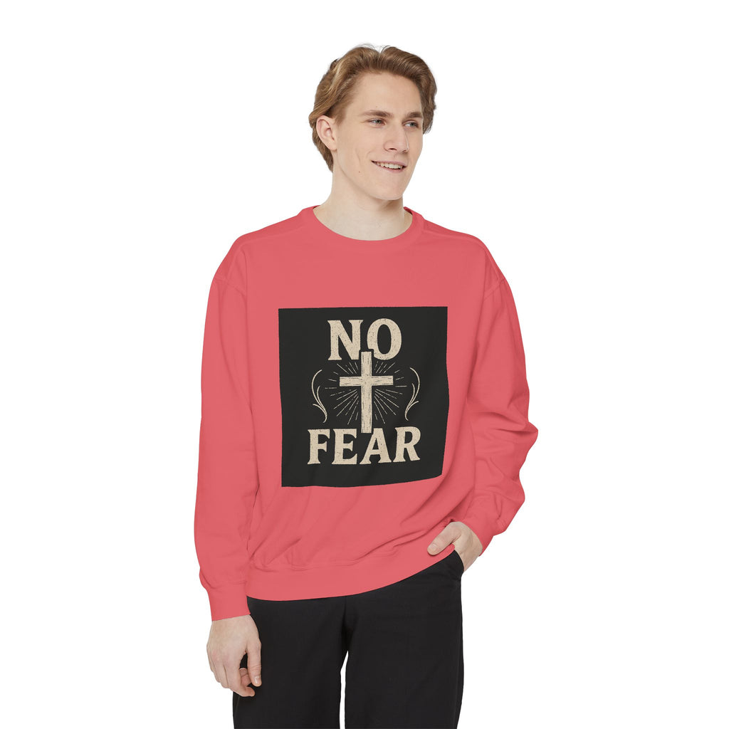 No Fear Cross Sweatshirt - Inspirational Christian Pullover