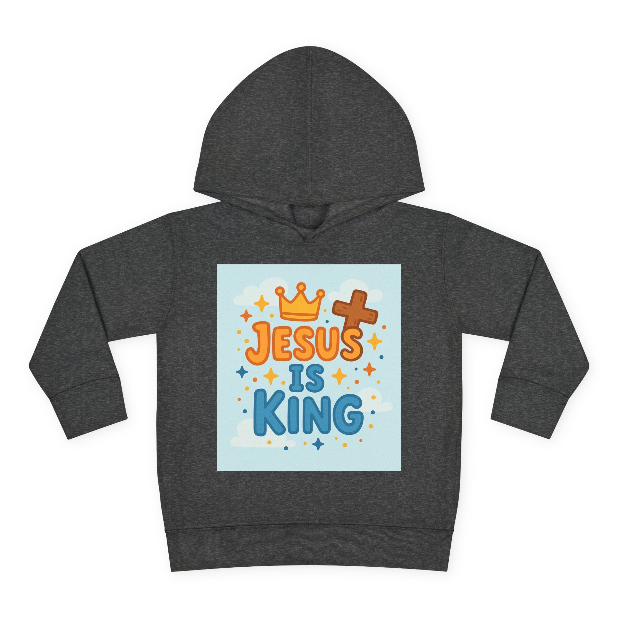 Toddler Hoodie — "Jesus Is King" Christian Kids Pullover