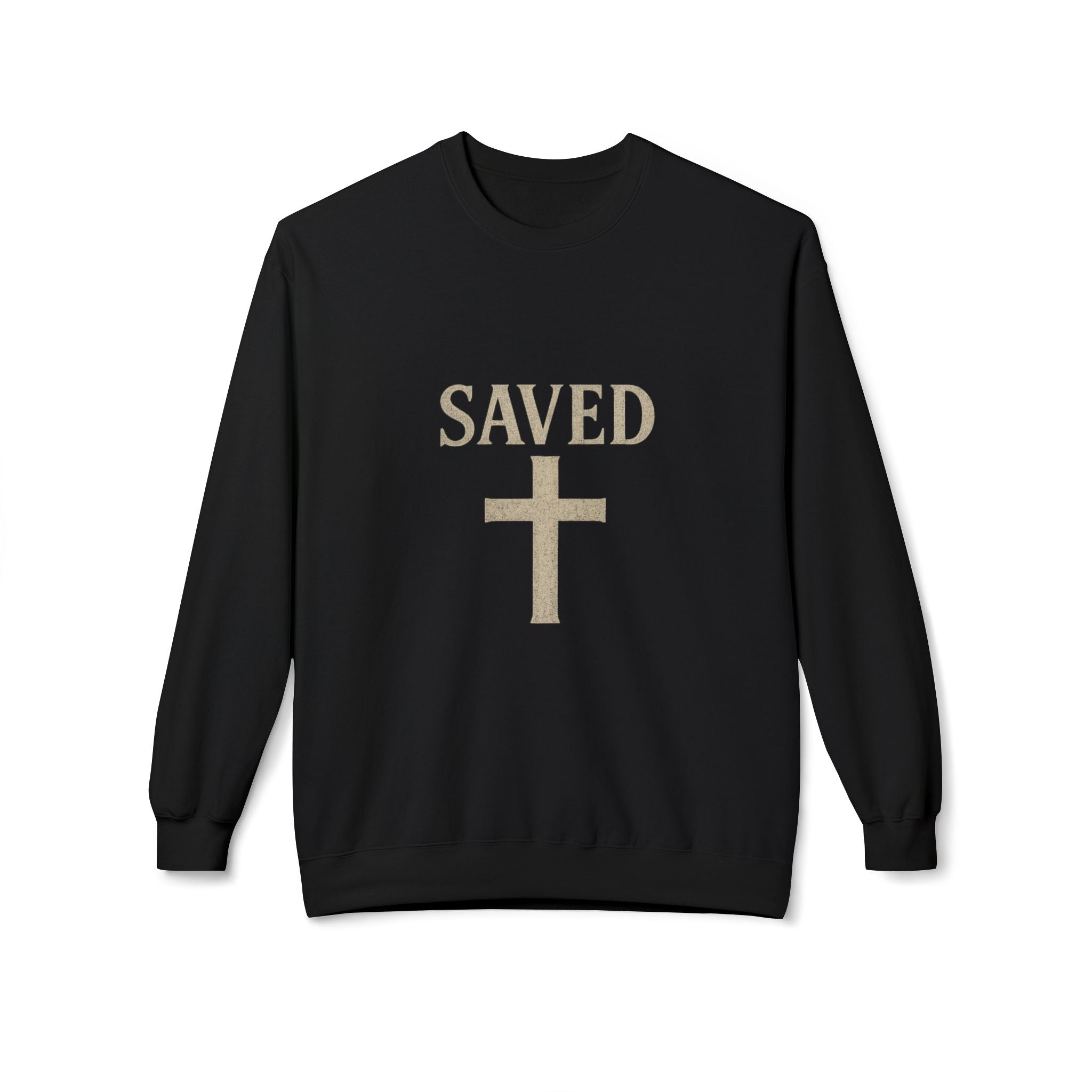 Saved Cross Sweatshirt — "I Can Do All Things Through Christ" Christian Crewneck