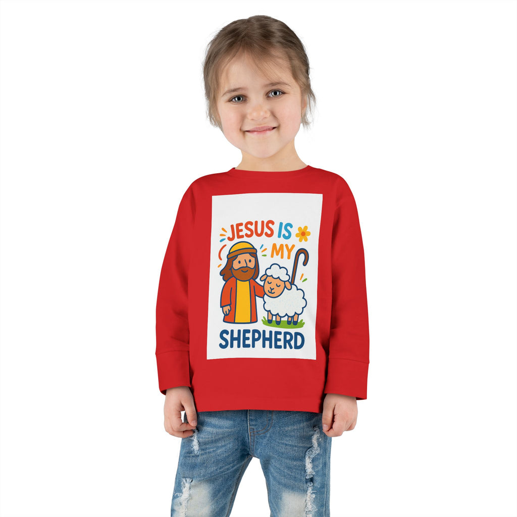 Toddler Tee — "Jesus Is My Shepherd" Cute Christian Long-Sleeve Shirt