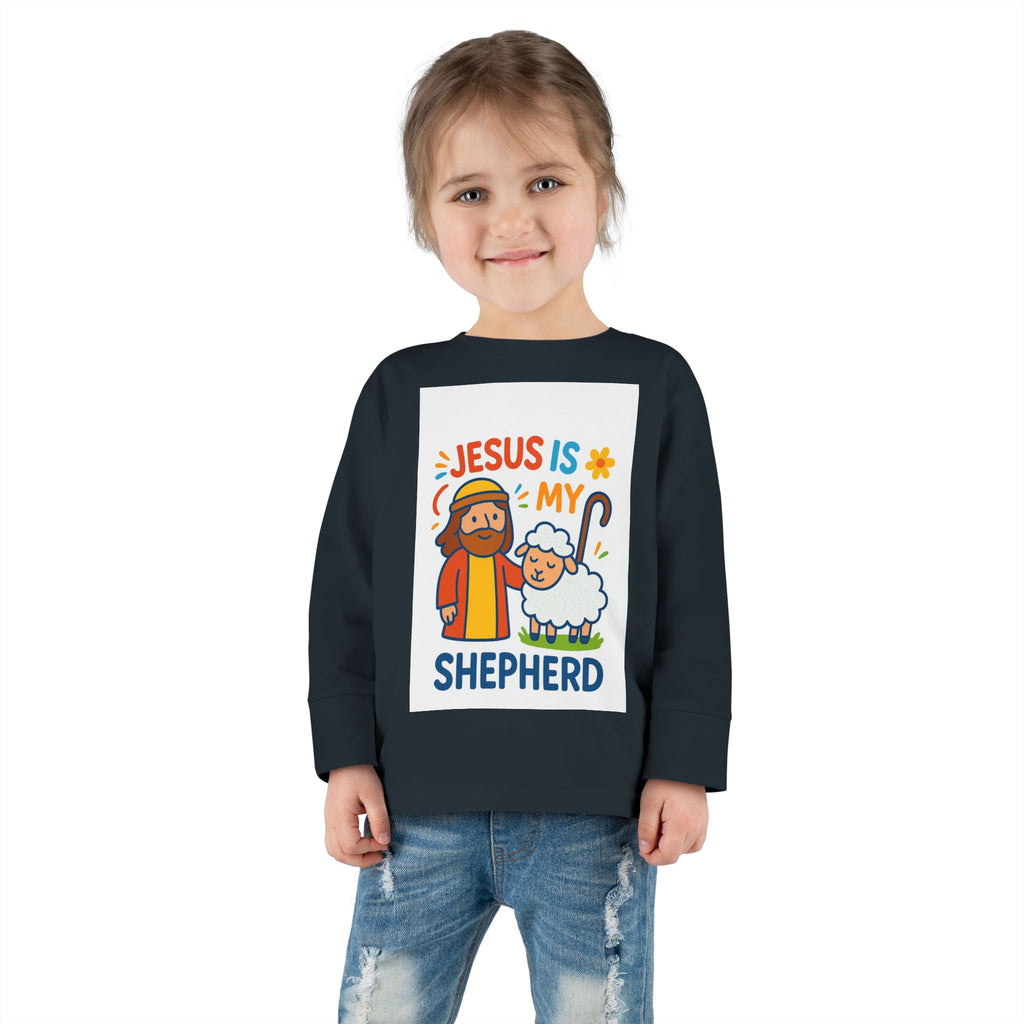 Toddler Tee — "Jesus Is My Shepherd" Cute Christian Long-Sleeve Shirt
