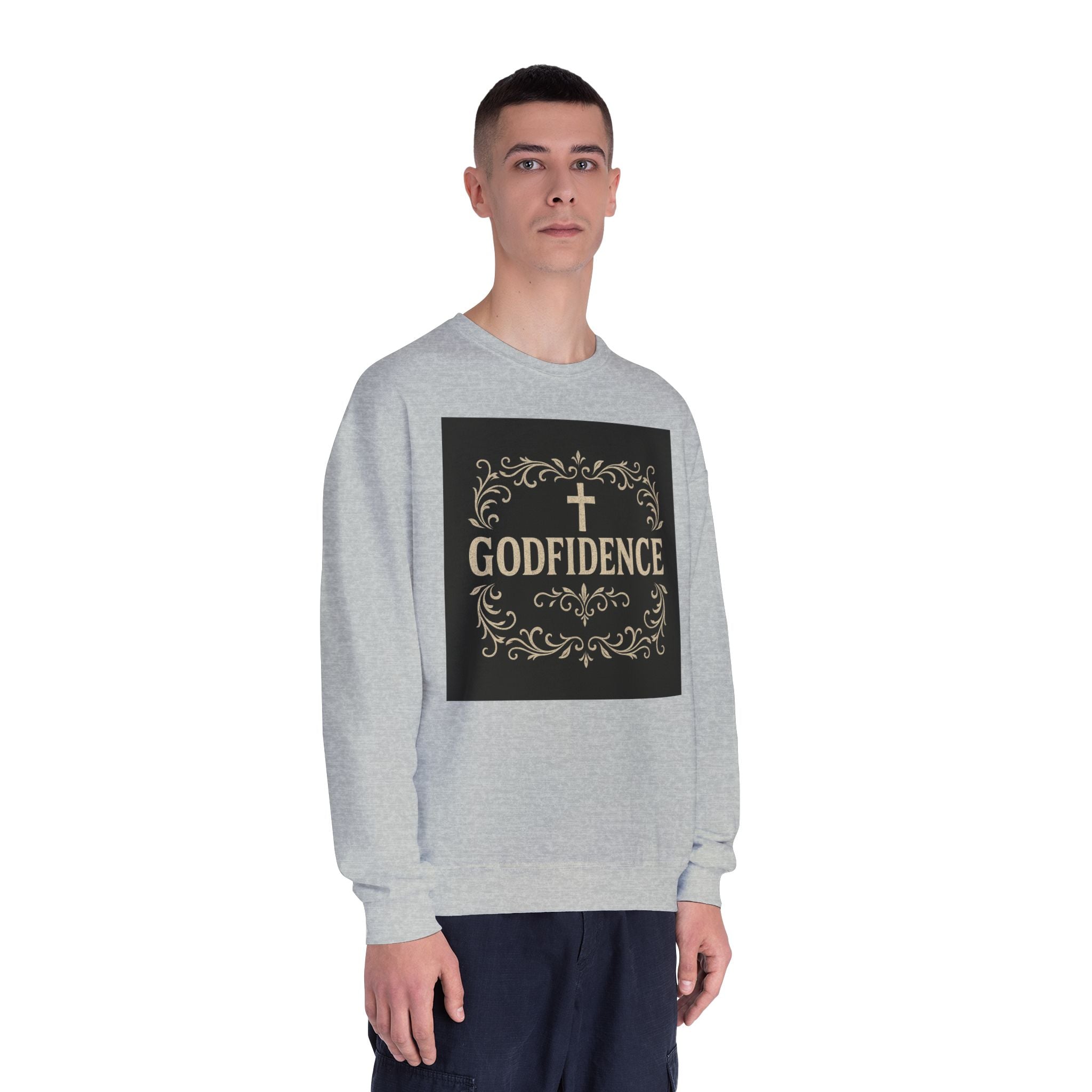 Godfidence Crewneck Sweatshirt — Christian Inspirational Faith Graphic