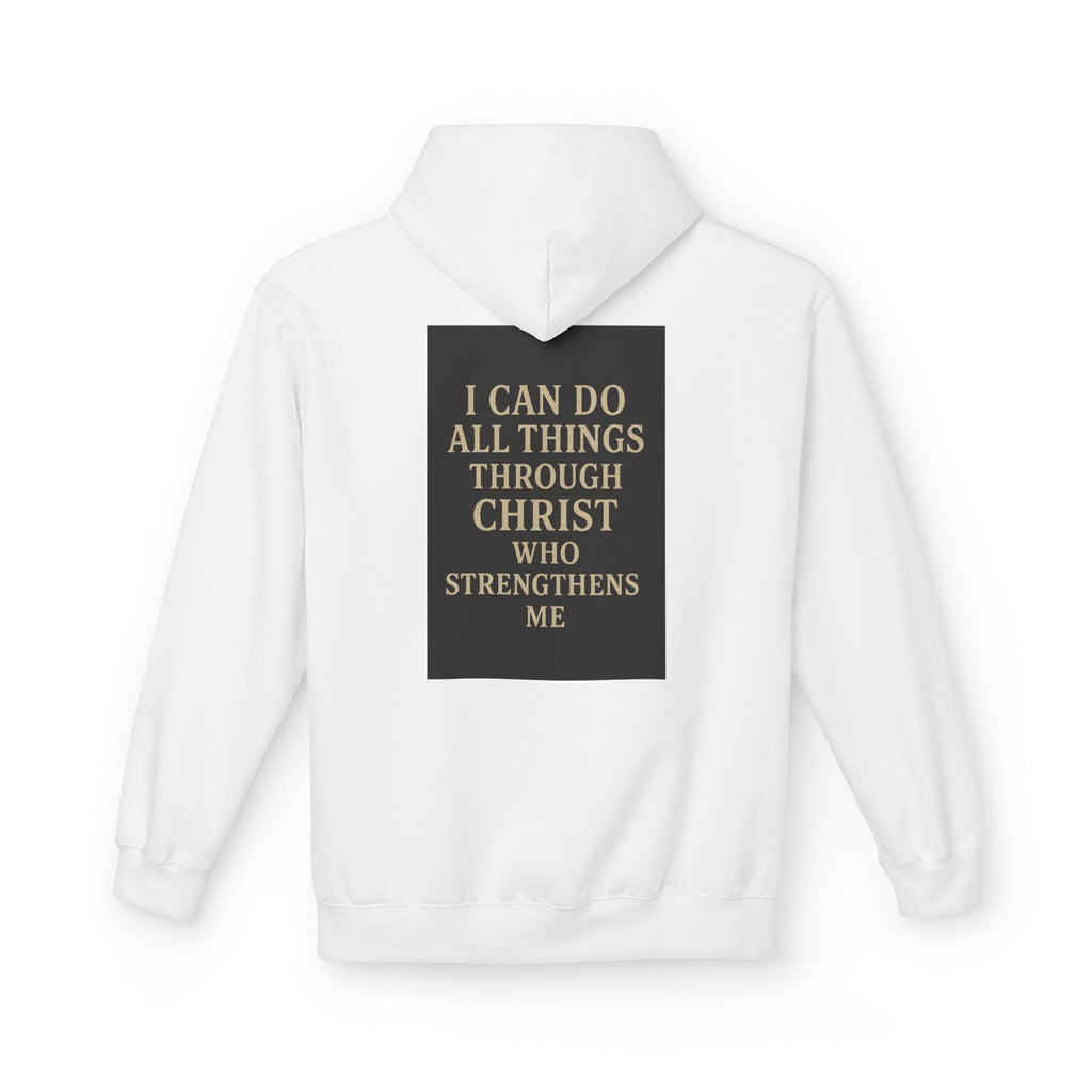Chosen Cross Hoodie — “I Can Do All Things Through Christ” Christian Faith Sweatshirt