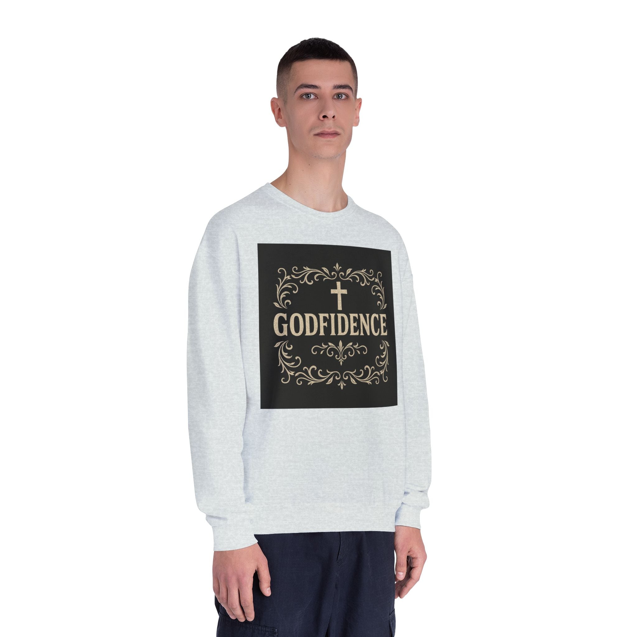 Godfidence Crewneck Sweatshirt — Christian Inspirational Faith Graphic