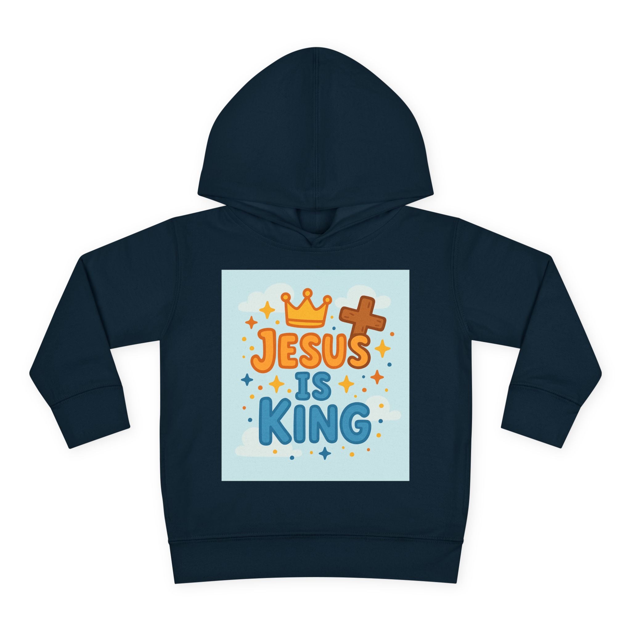 Toddler Hoodie — "Jesus Is King" Christian Kids Pullover