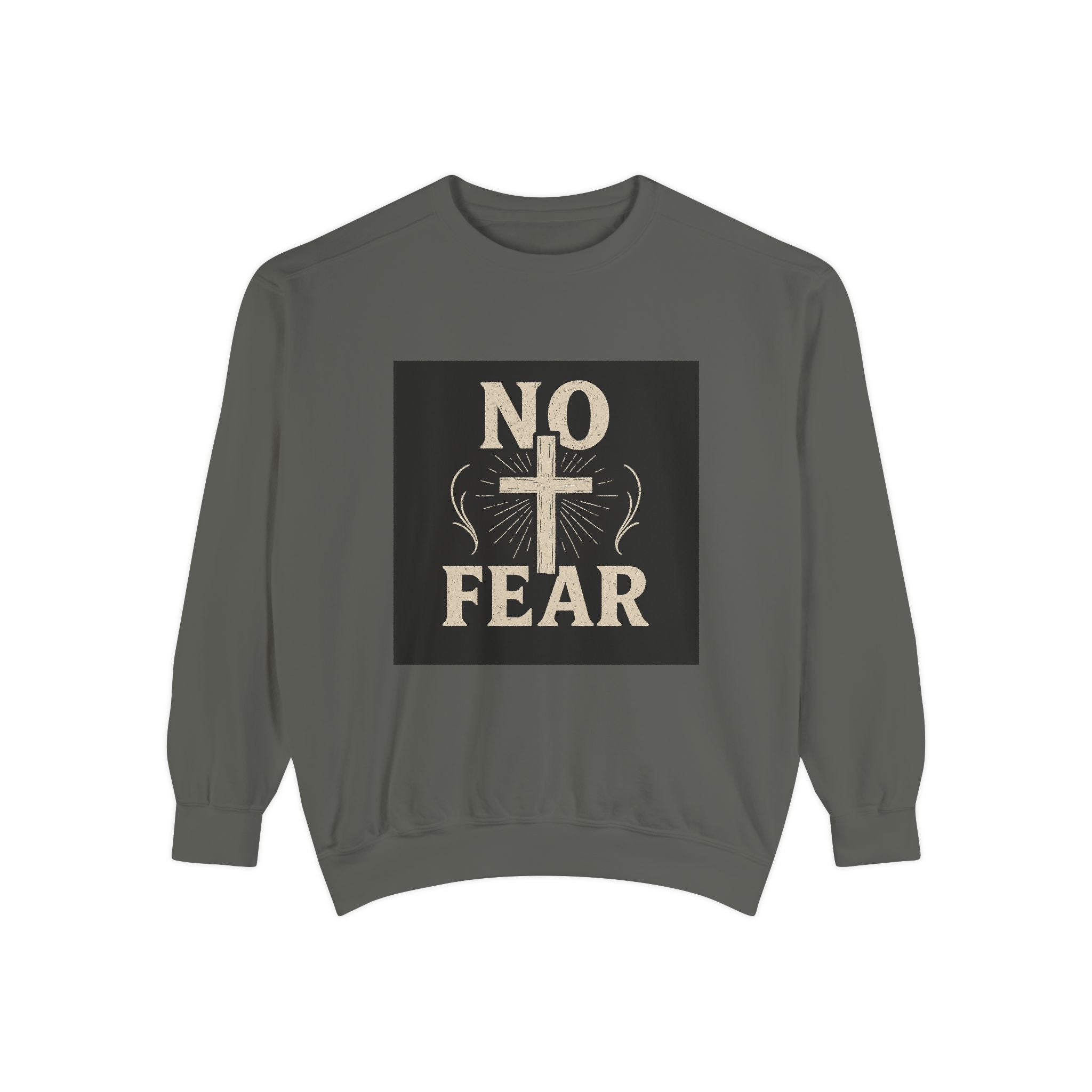 No Fear Cross Sweatshirt - Inspirational Christian Pullover