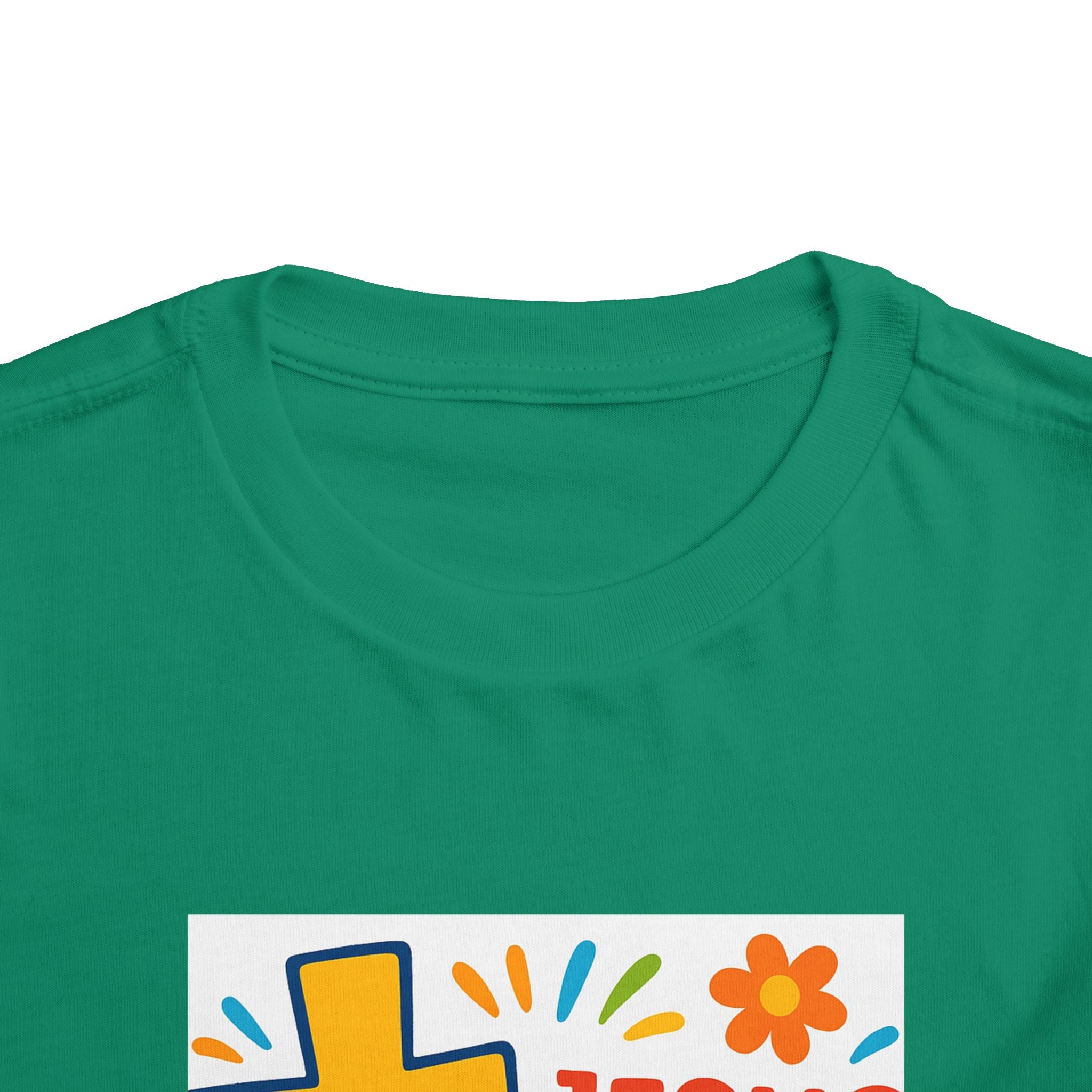 Jesus Loves Me Toddler Tee — Colorful Cross Christian Kids Shirt