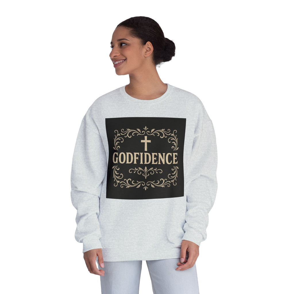 Godfidence Crewneck Sweatshirt — Christian Inspirational Faith Graphic