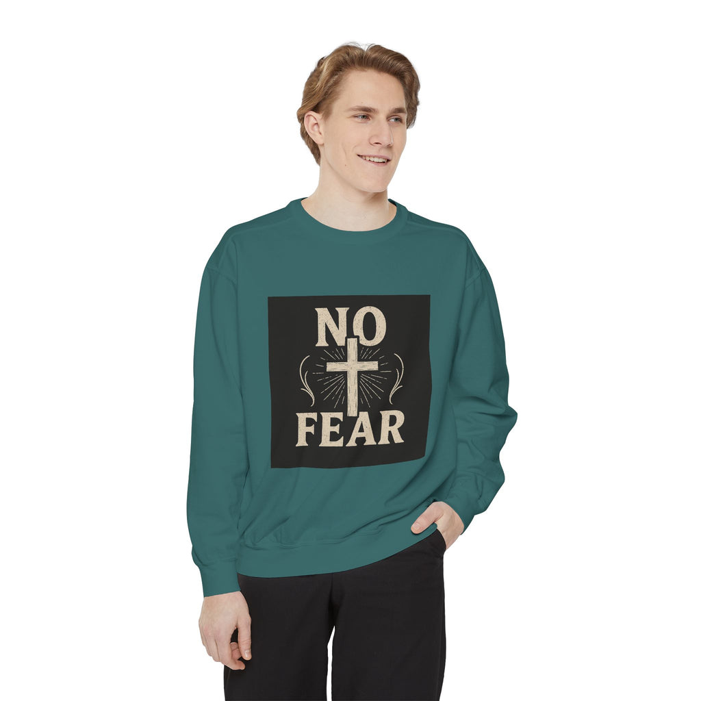 No Fear Cross Sweatshirt - Inspirational Christian Pullover